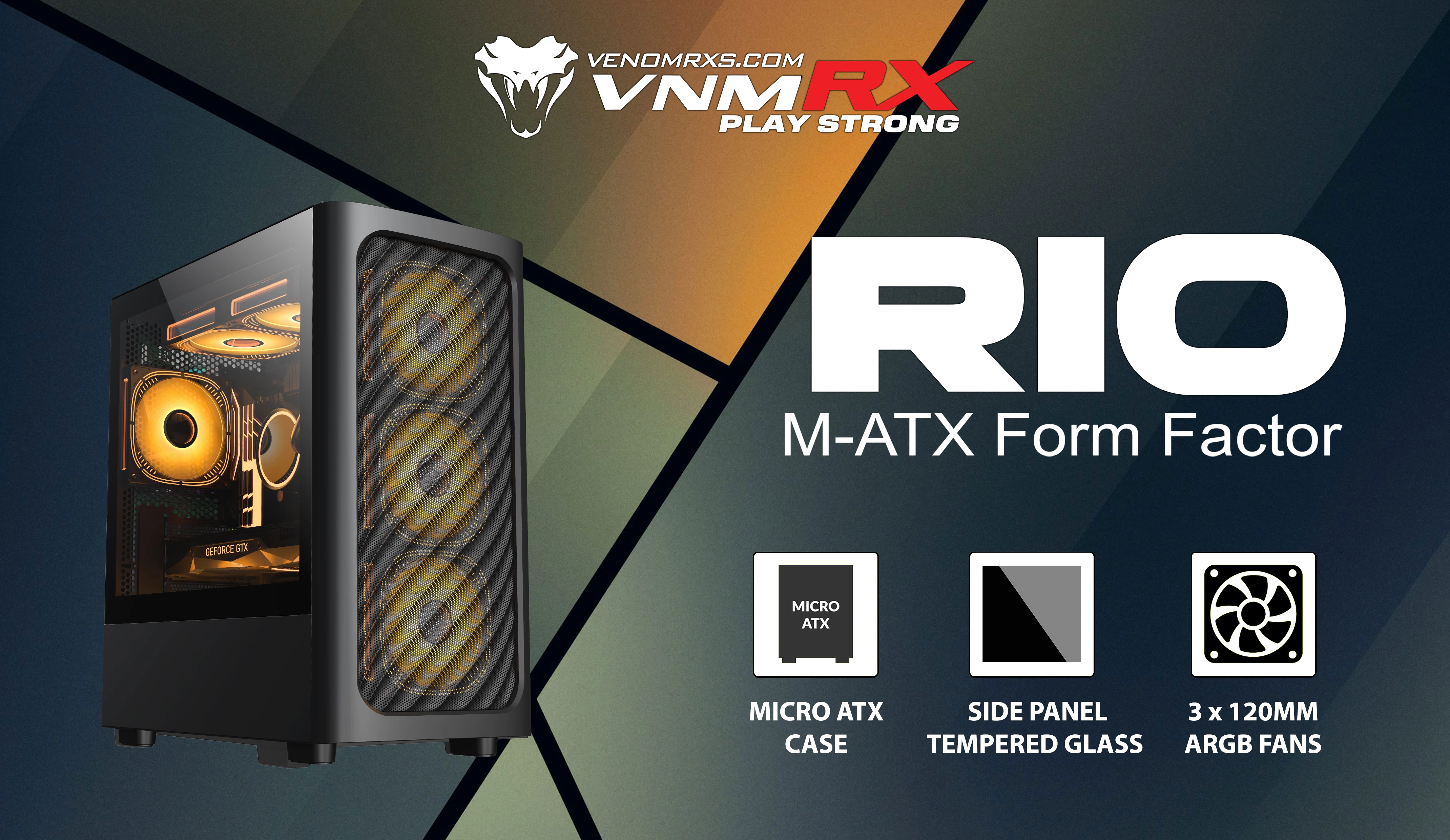 RIO M-ATX CASE INCLUDE 3 FAN ARGB