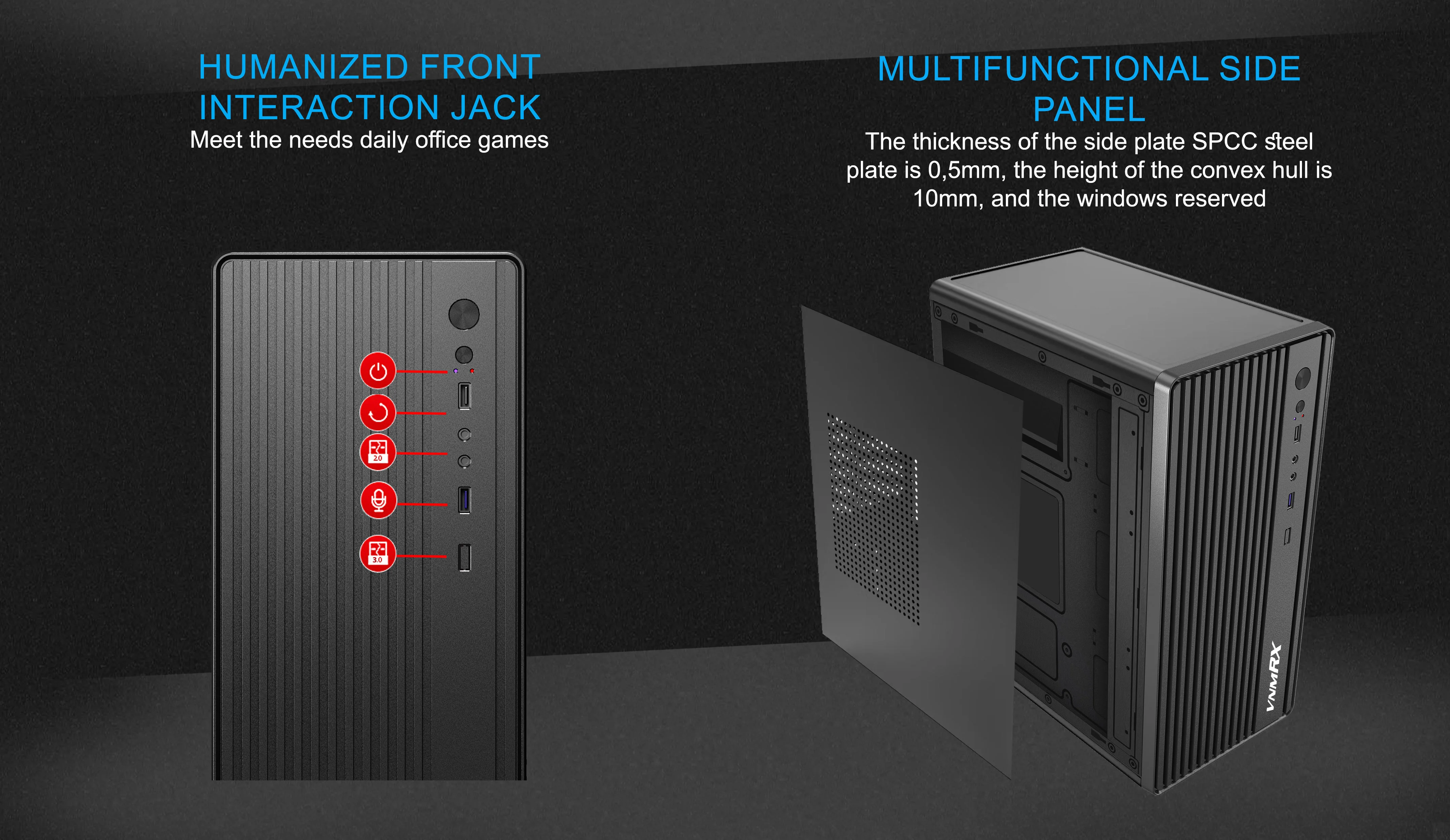 VARSHAN M-ATX CASE INCLUDE PSU POWERCORE 500