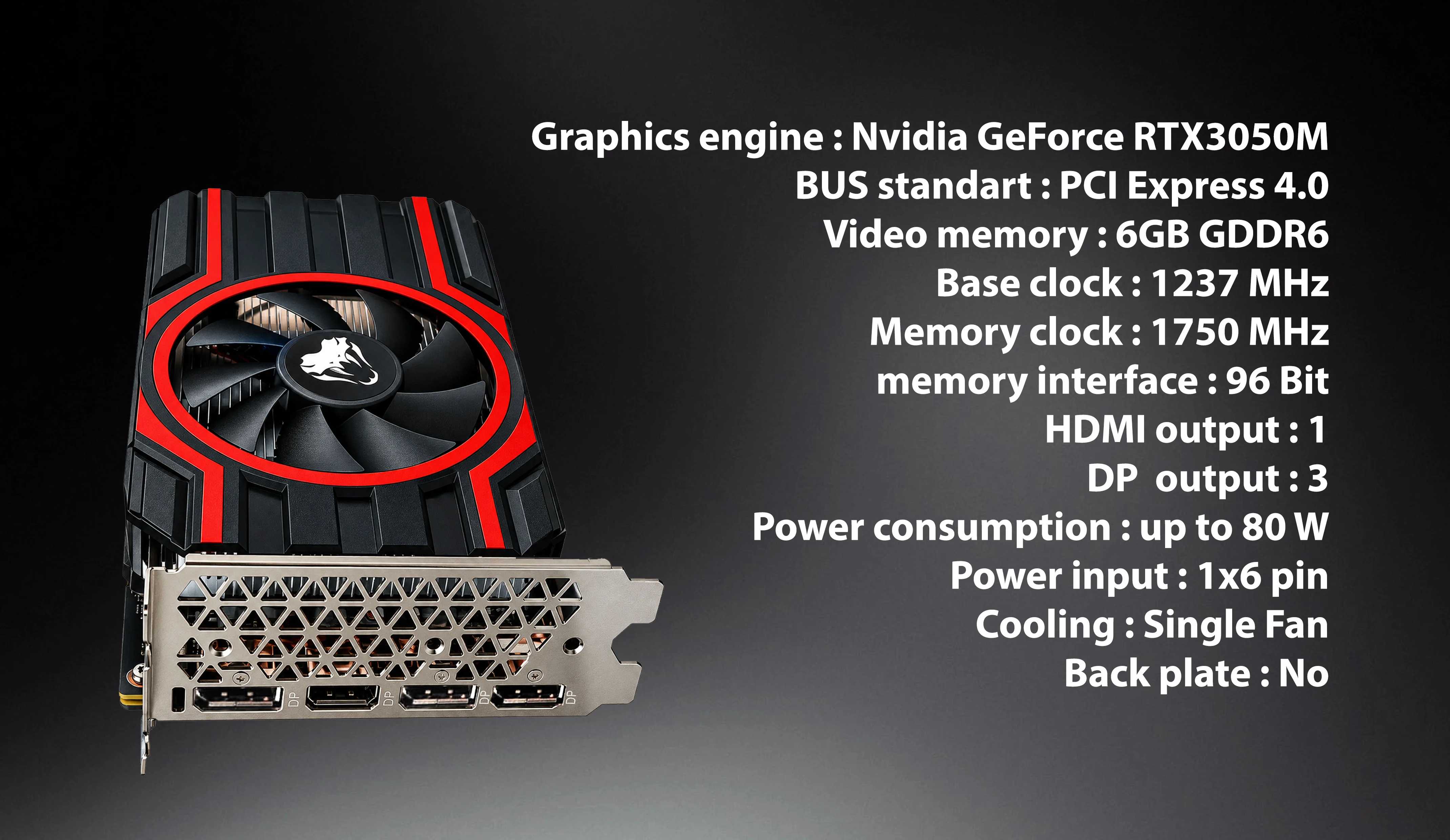 GeForce RTX3050M 6GB DDR6