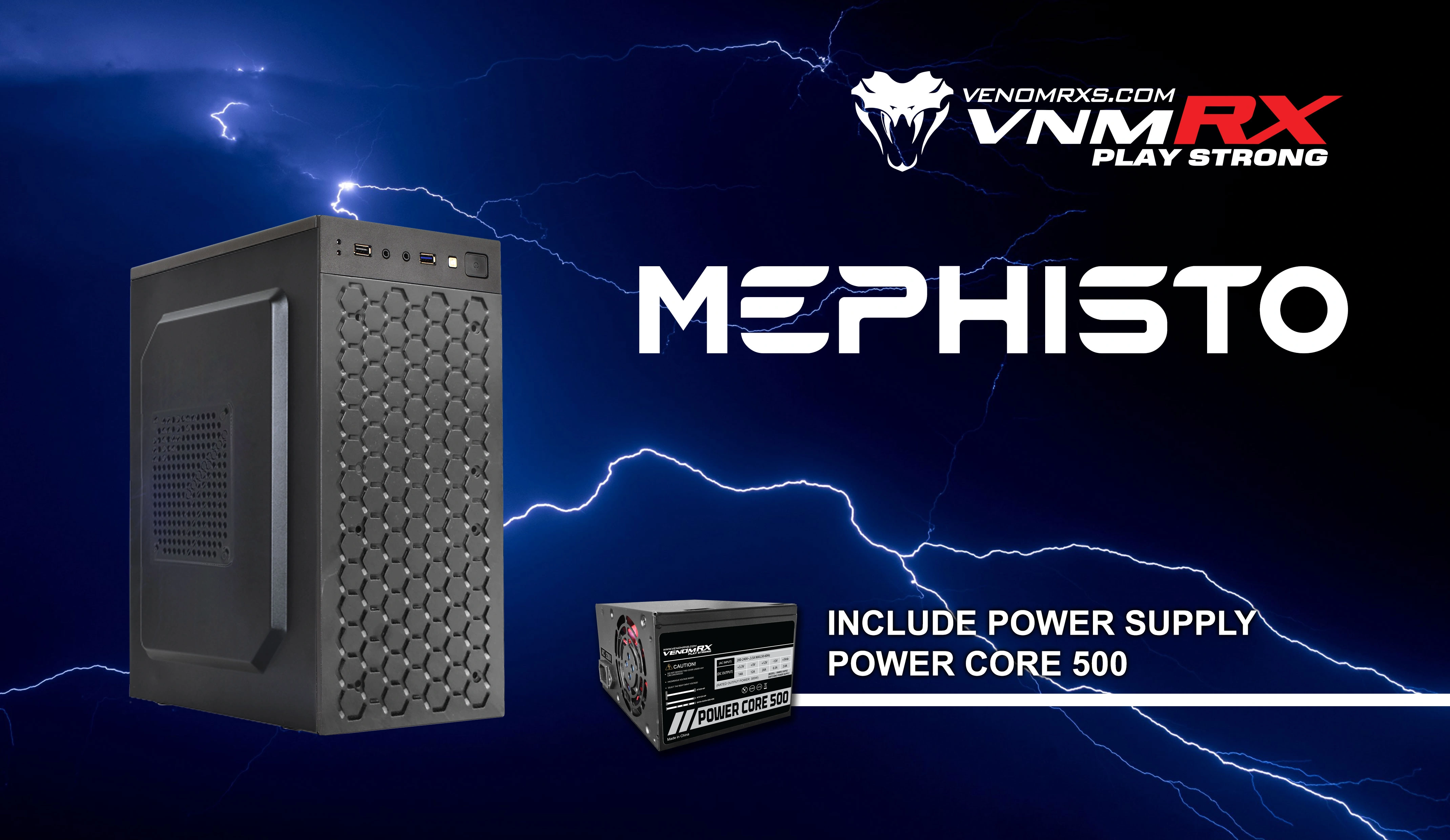 MEPHISTO M-ATX CASE INCLUDE PSU POWERCORE 500