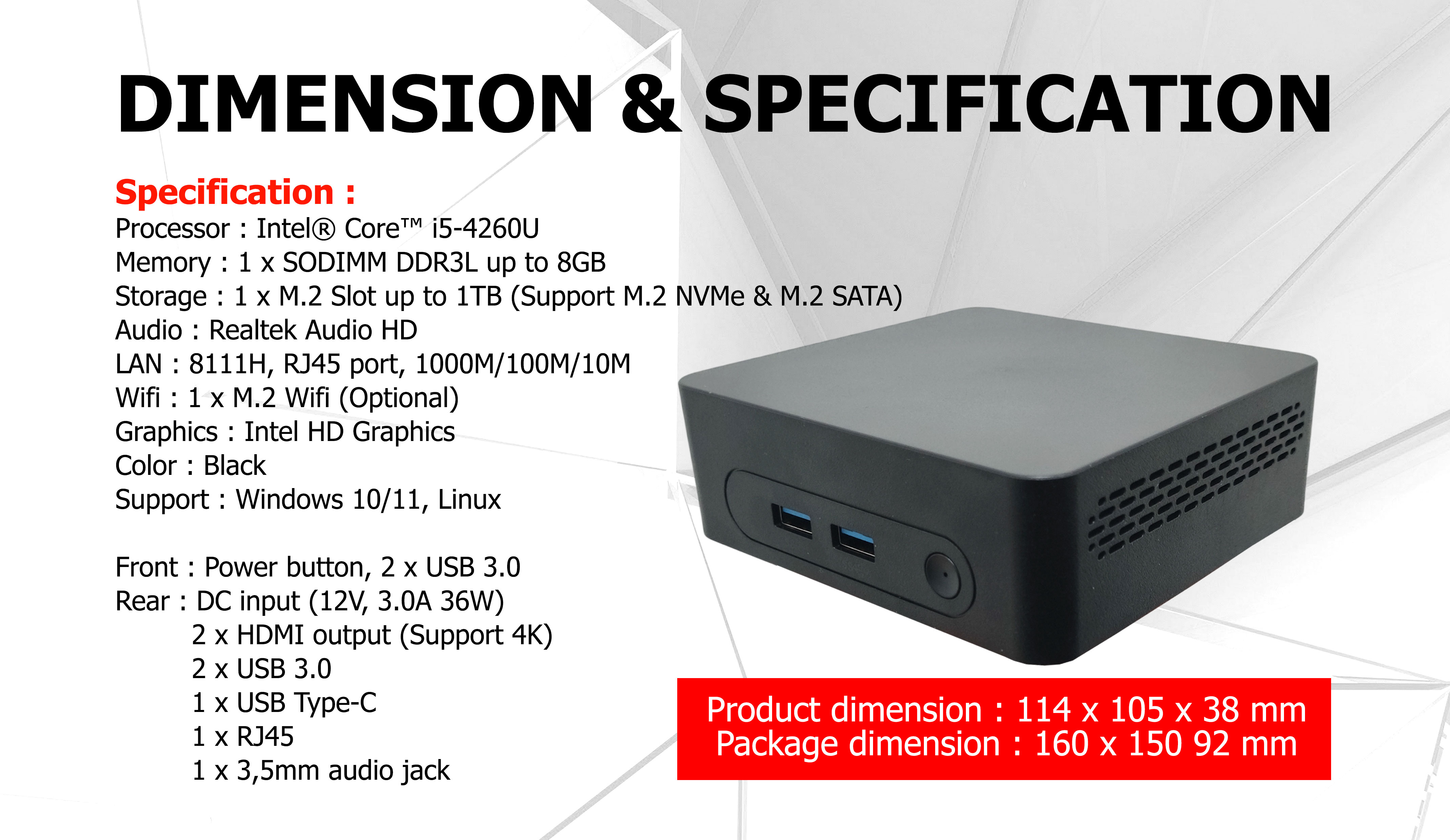 ARVO MINI PC I5-4260U