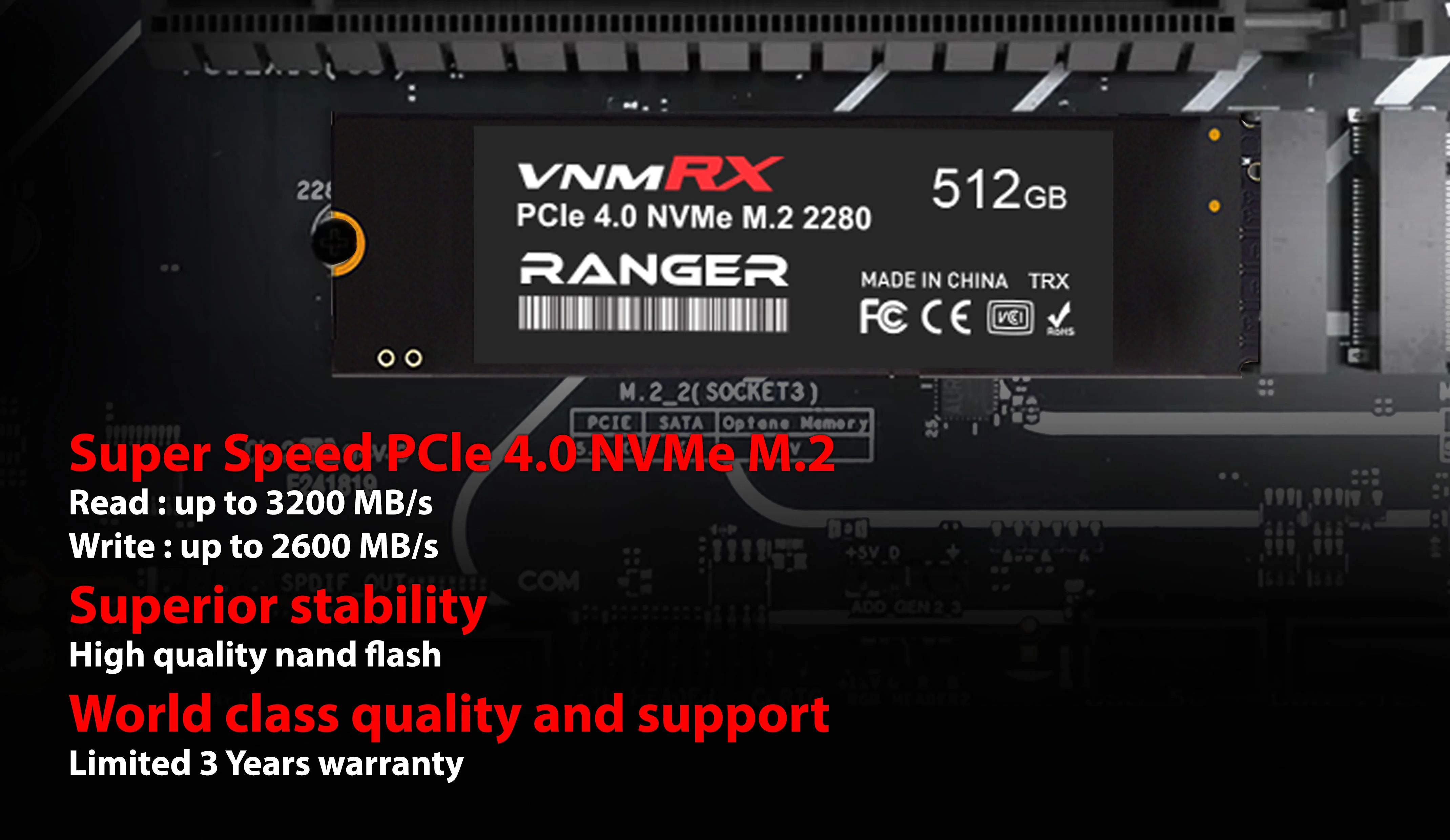 M.2 NVME GEN4 2280 SSD 512GB - RANGER