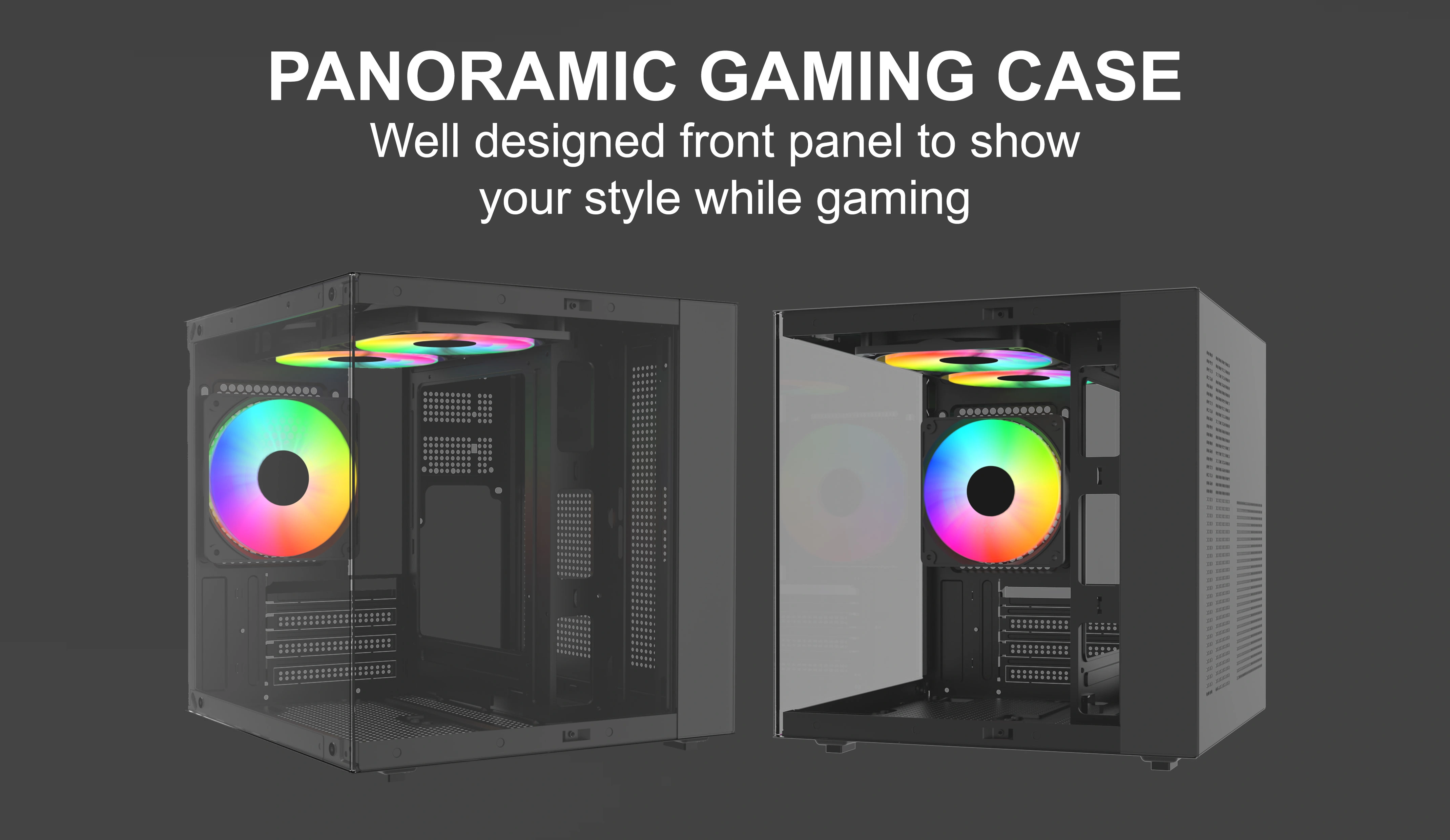 FOX ESPORT BLACK M-ATX CASE INCLUDE 3 FAN ARGB