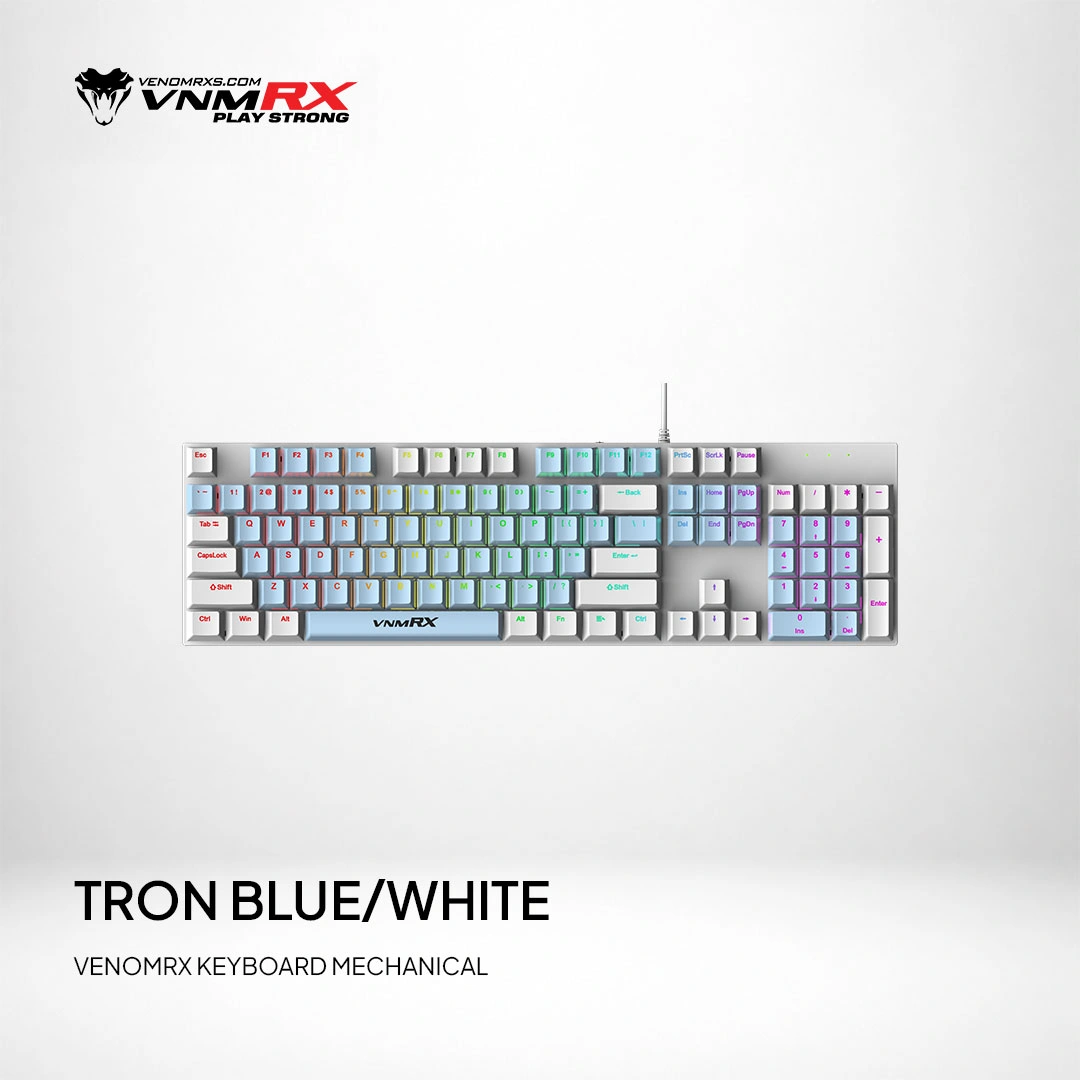 TRON FULL SIZE WIRED MECHANICAL KEYBOARD BLUE/WHITE