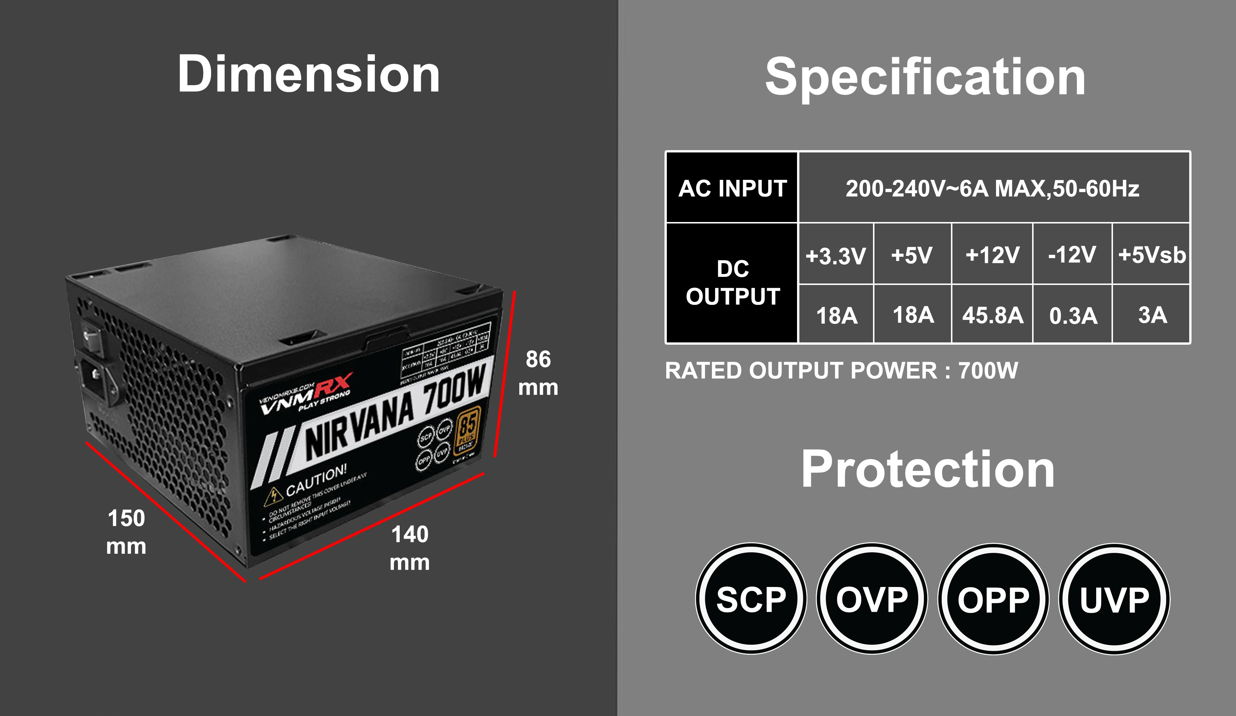 NIRVANA 700W 85+ BRONZE