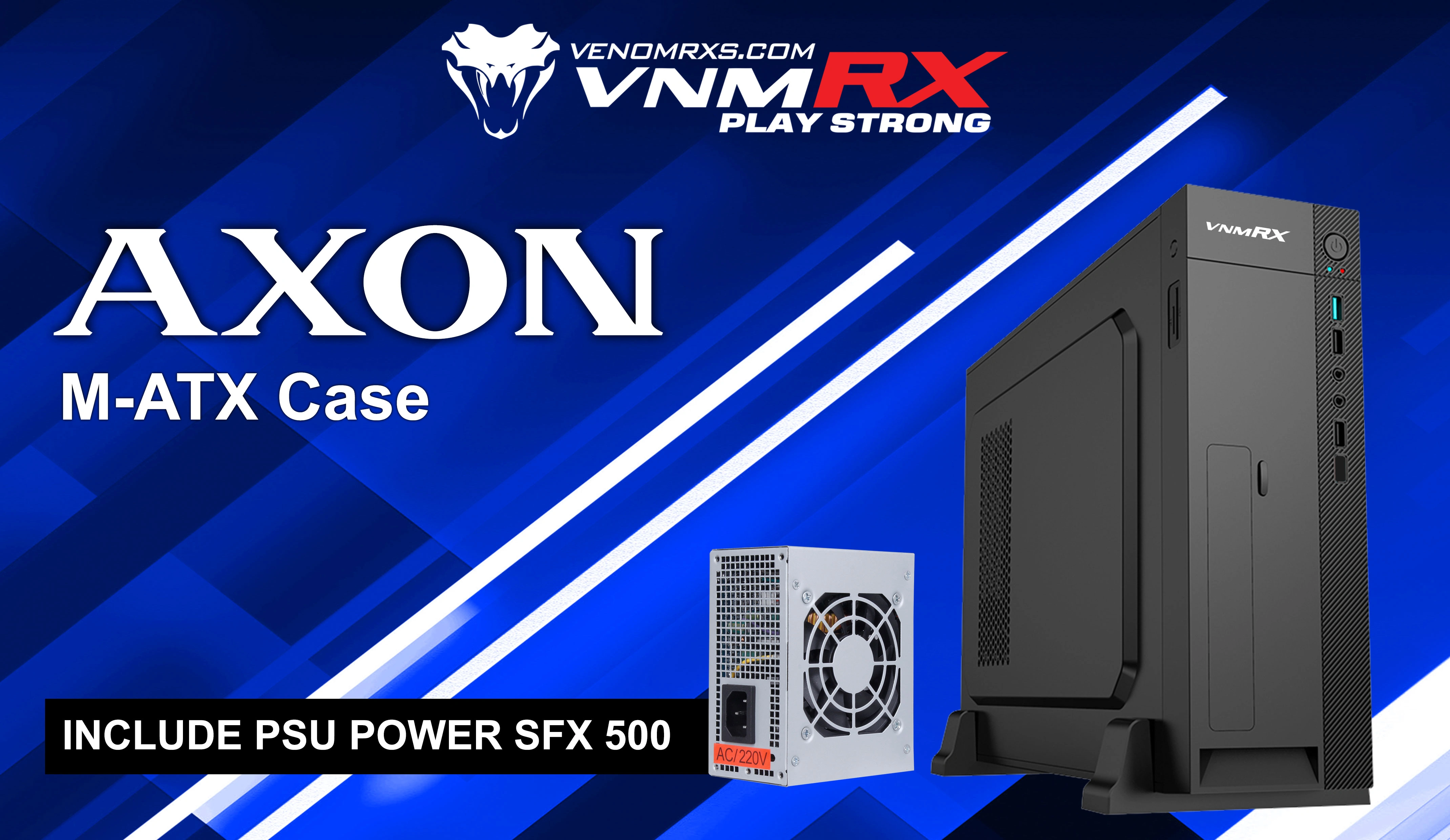 AXON SLIM M-ATX CASE INCLUDE PSU POWERSFX 500