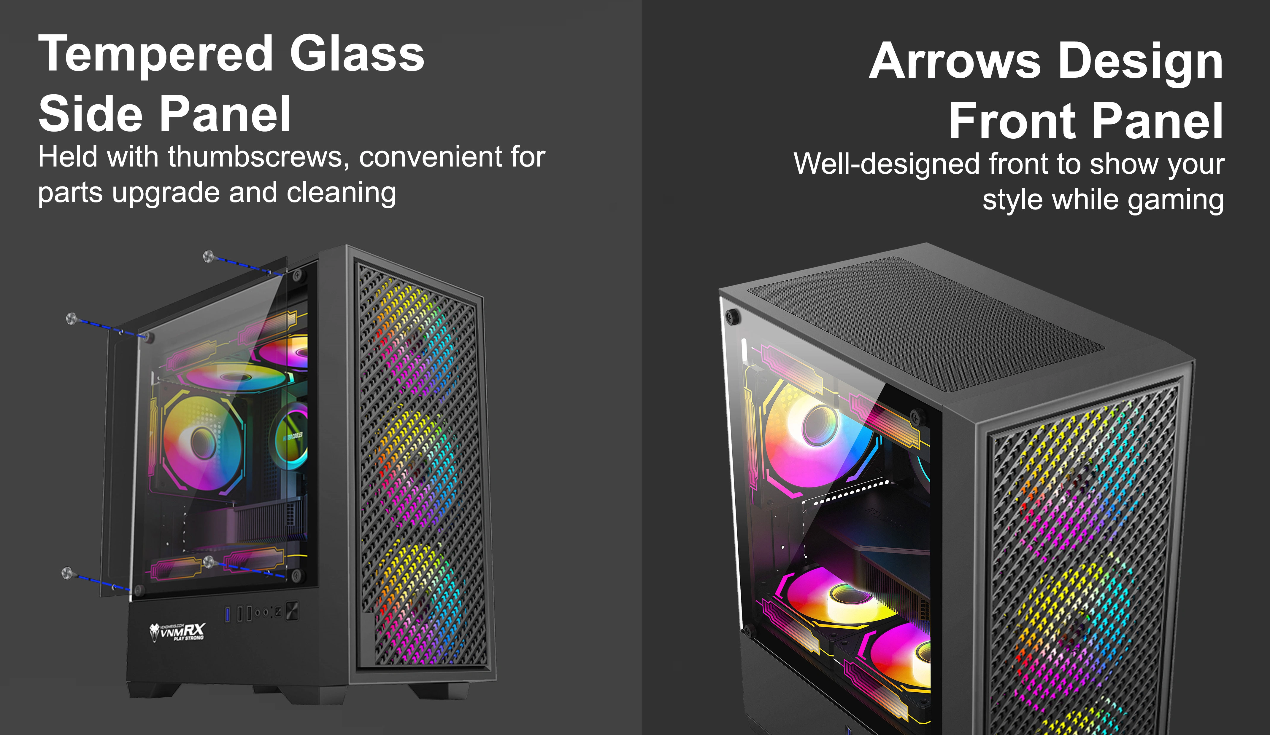 GIGAS M-ATX CASE INCLUDE 3 FIXED RGB