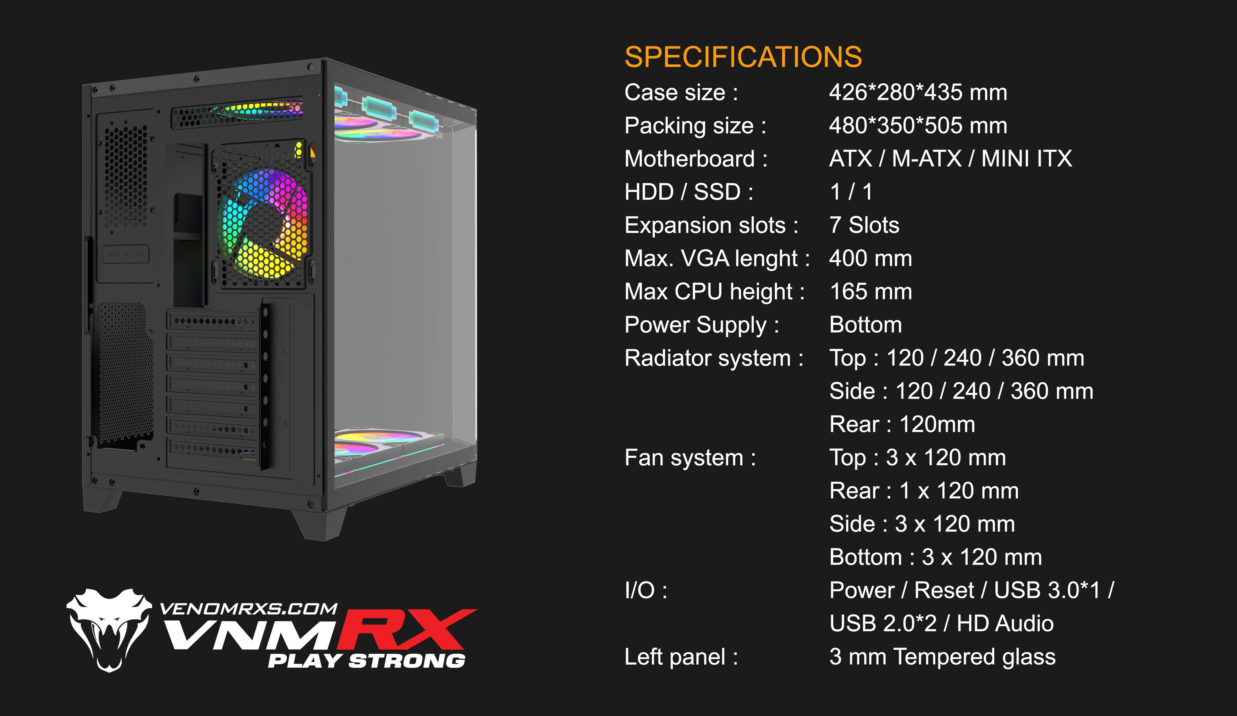 TITAN 3D MAX BLACK ATX CASE