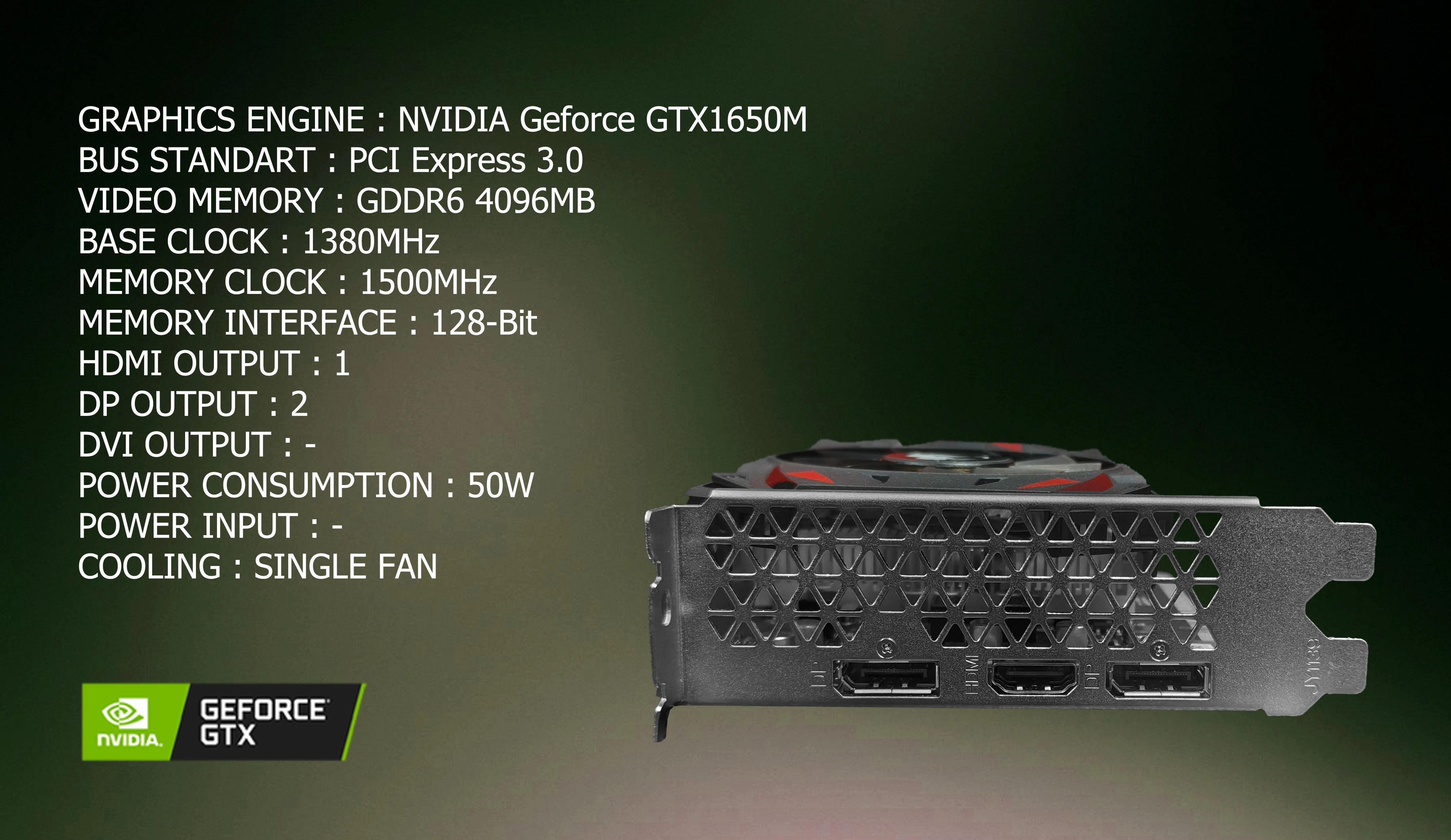 GeForce GTX1650M 4GB DDR6