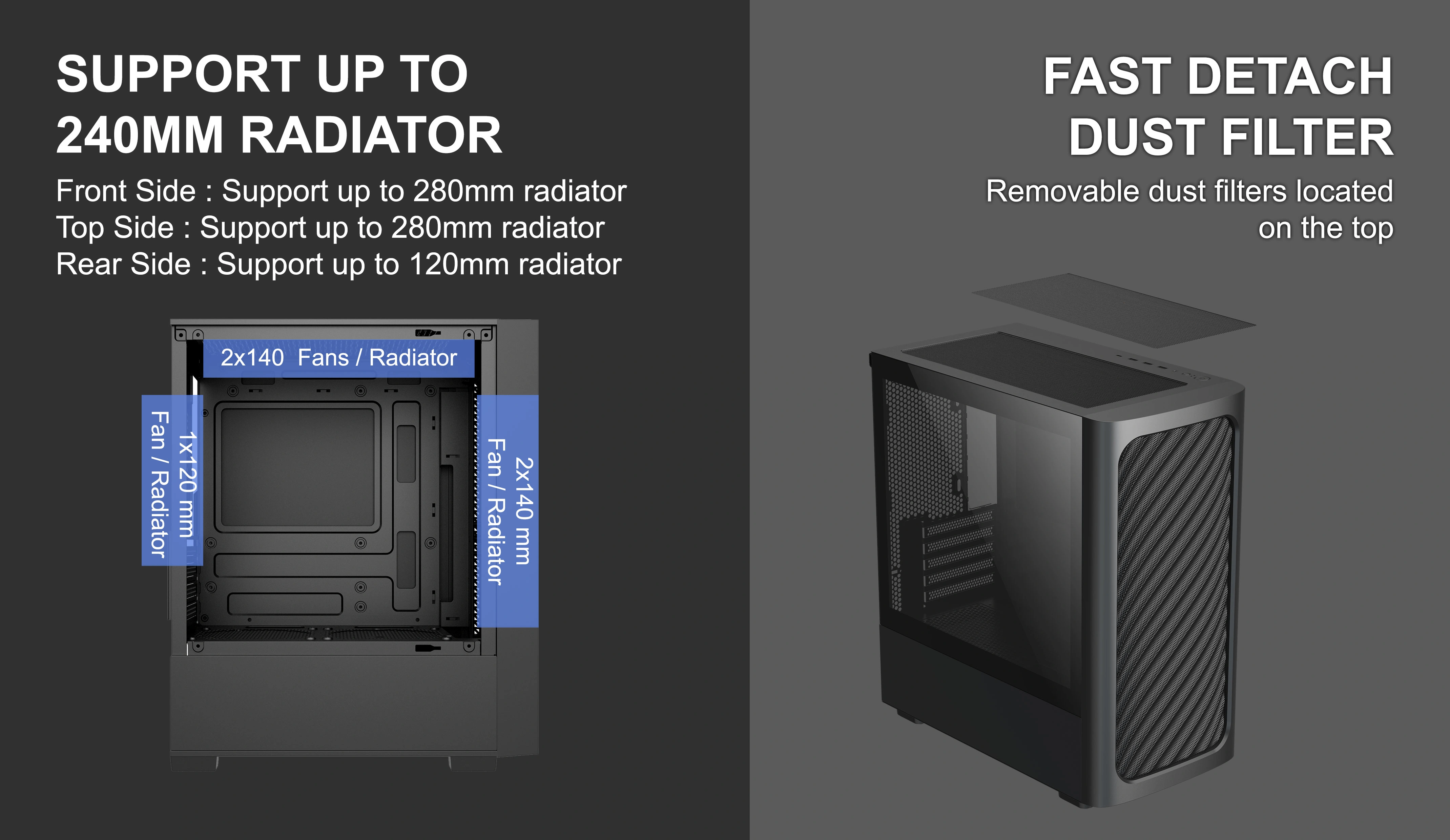 RIO M-ATX CASE INCLUDE 3 FAN ARGB