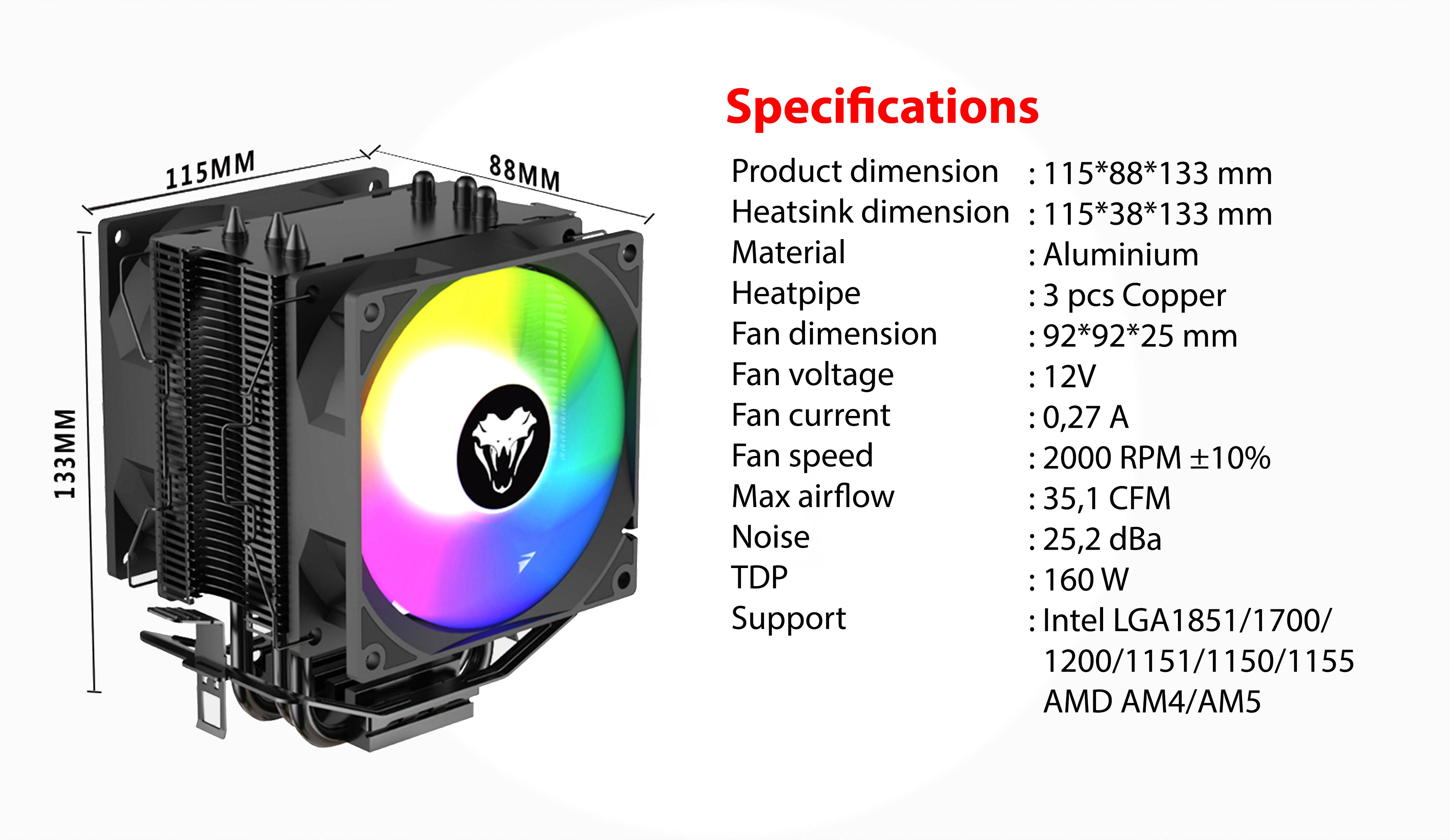 TWIN KILLER CPU COOLER DUAL FAN