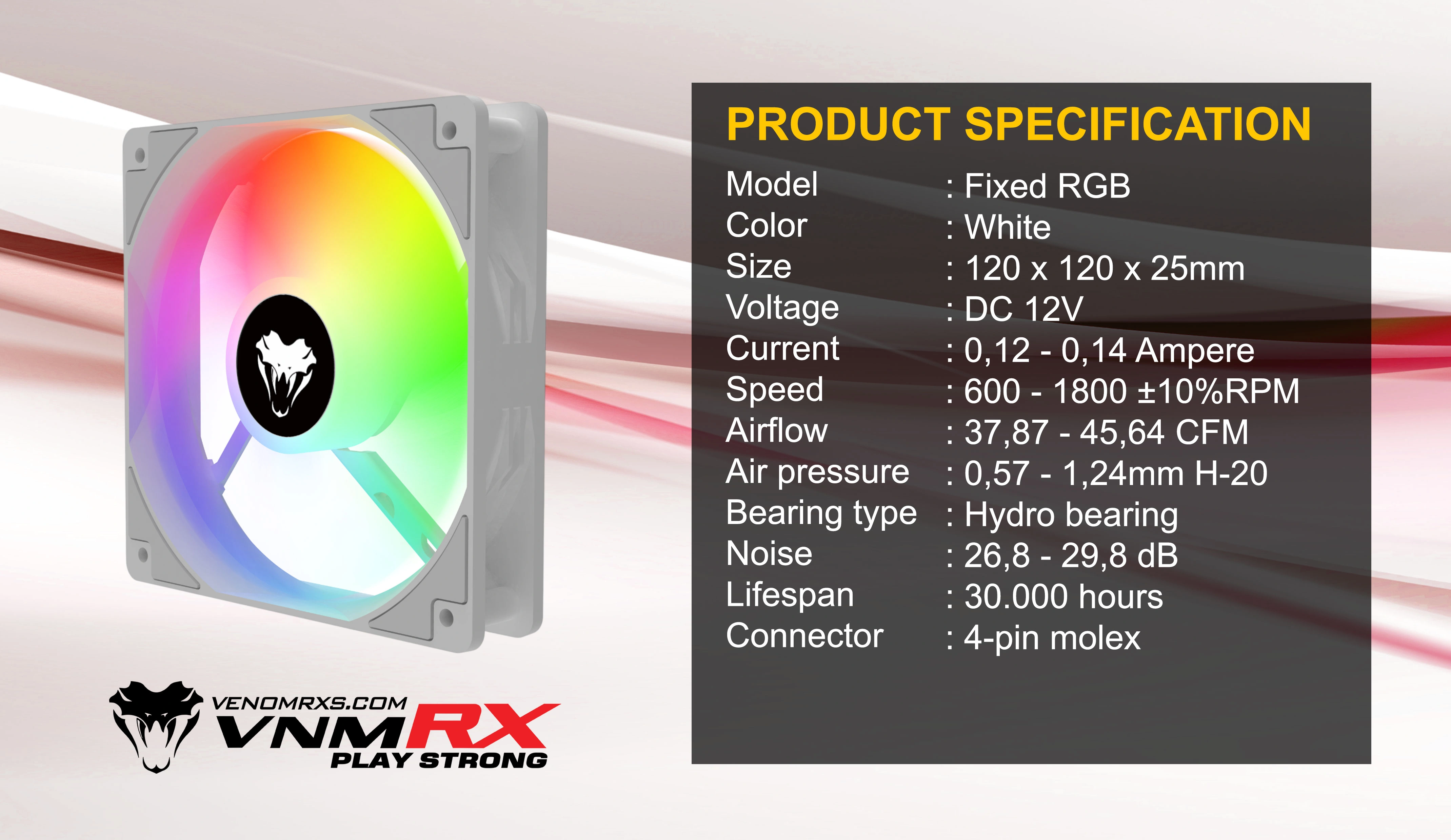 NIJI FIXED RGB FAN CASE WHITE