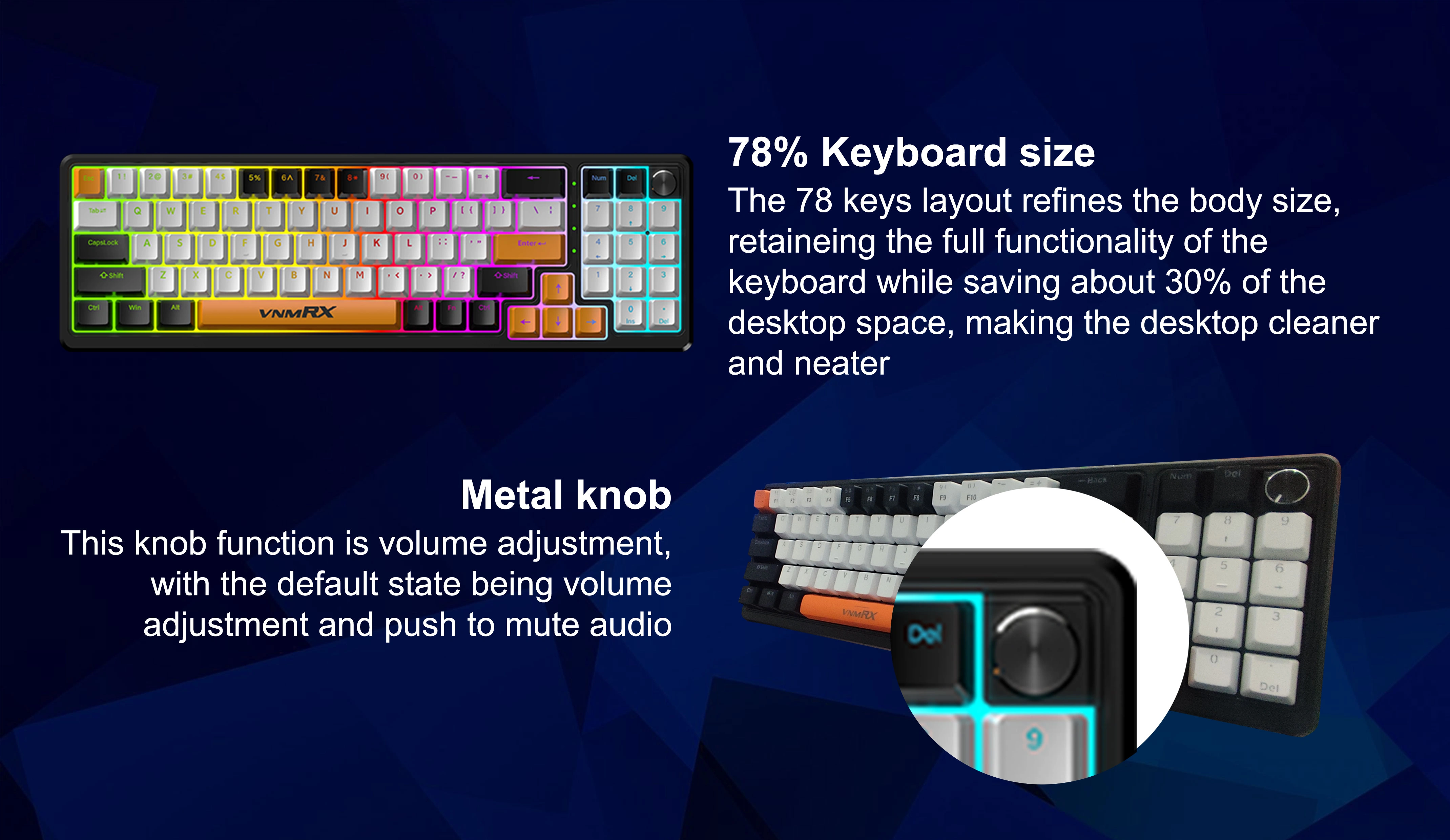 XENON 78% WIRED MECHANICAL KEYBOARD GREY/WHITE