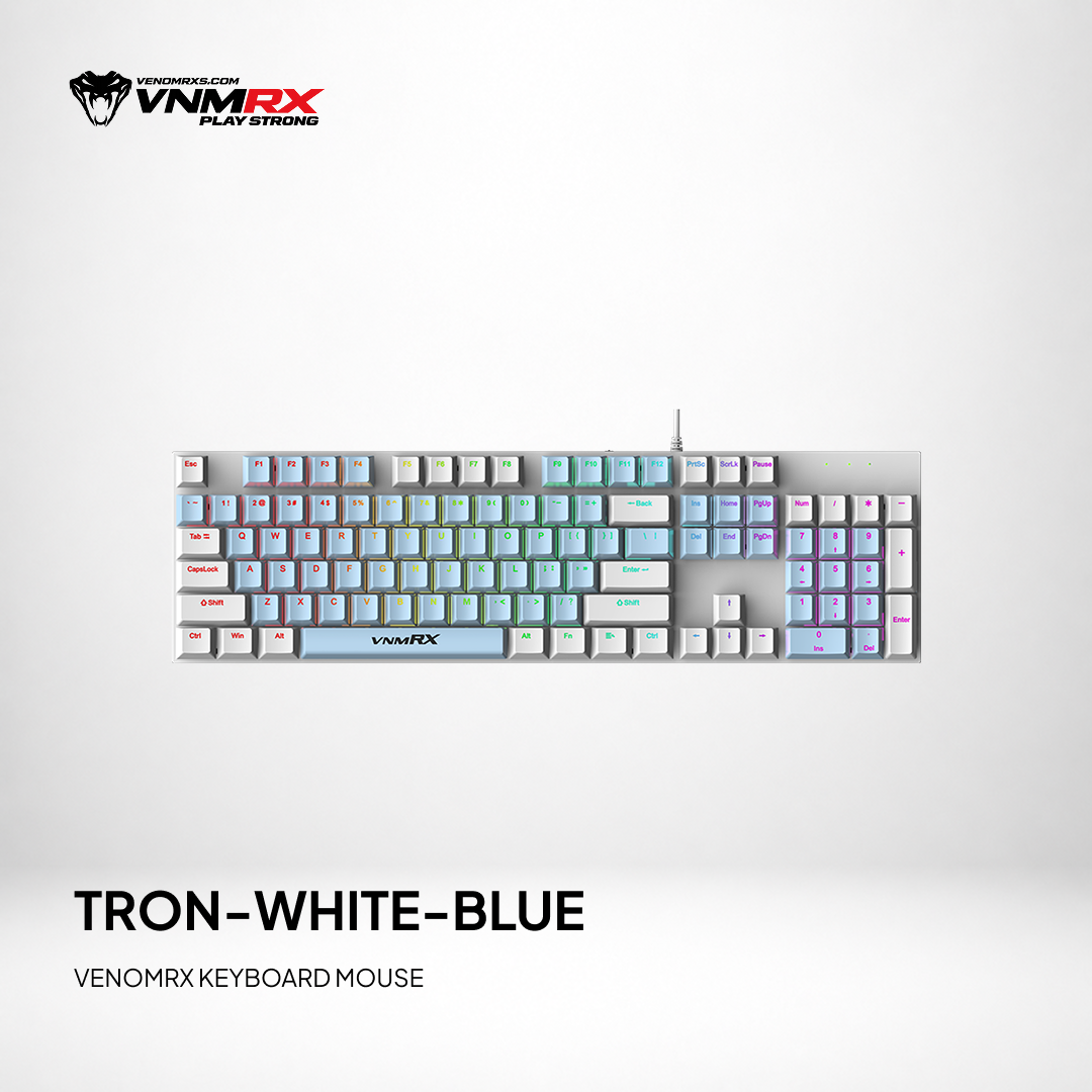 TRON FULL SIZE WIRED MECHANICAL KEYBOARD BLUE/WHITE