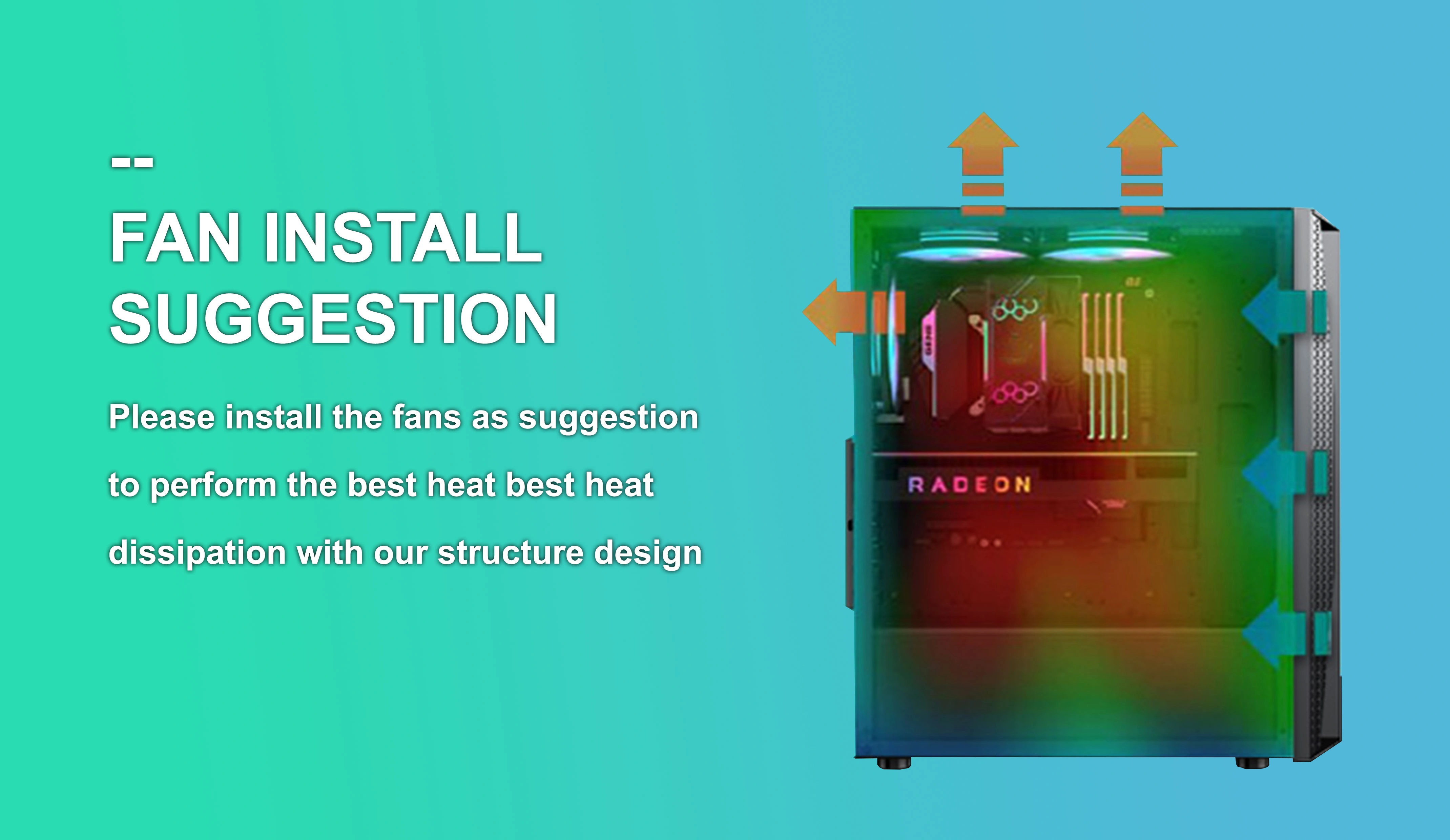 MYSTRA ATX CASE INCLUDE 4 FAN FIXED RGB