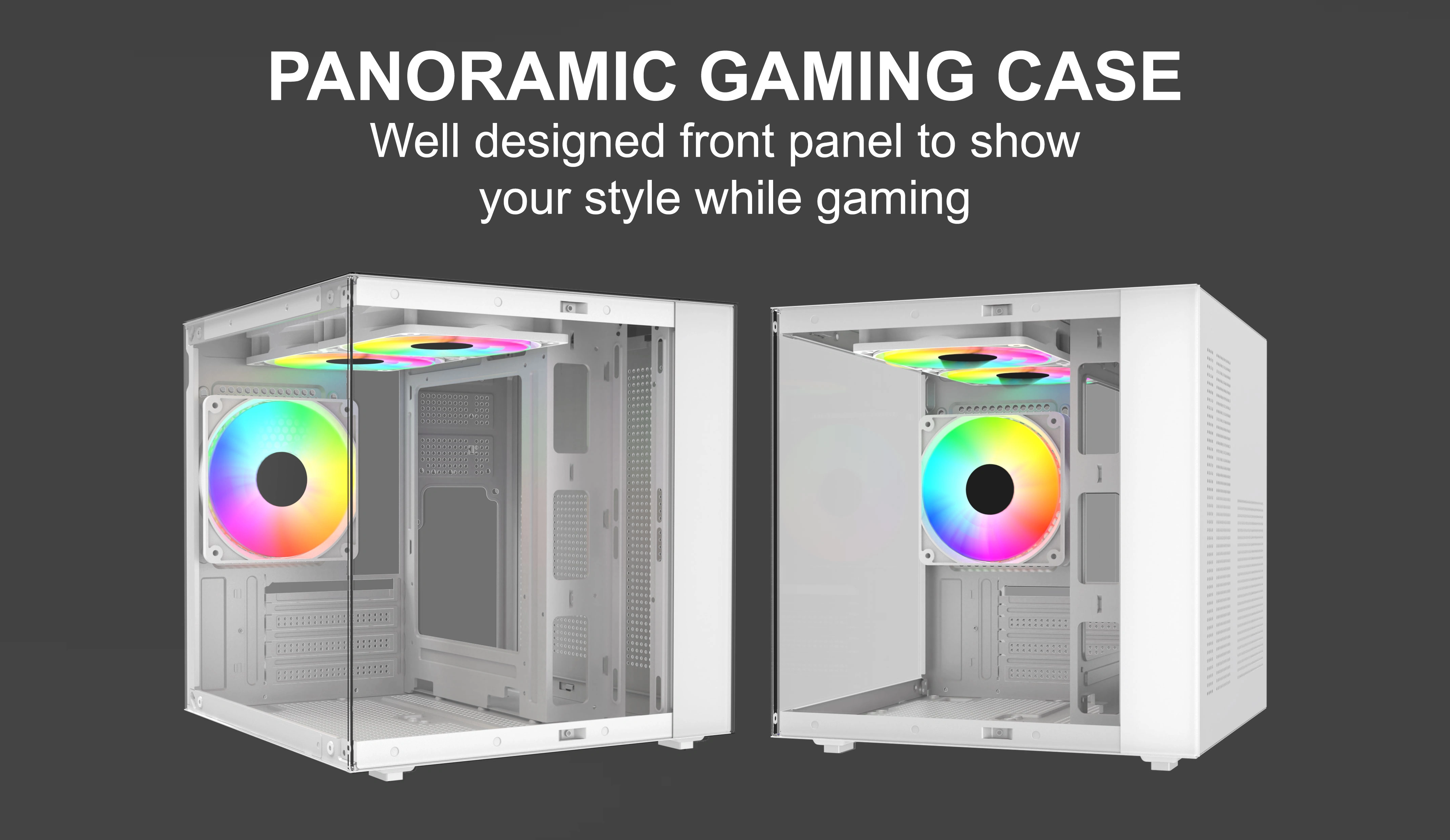 FOX ESPORT BLACK M-ATX CASE INCLUDE 3 FAN ARGB