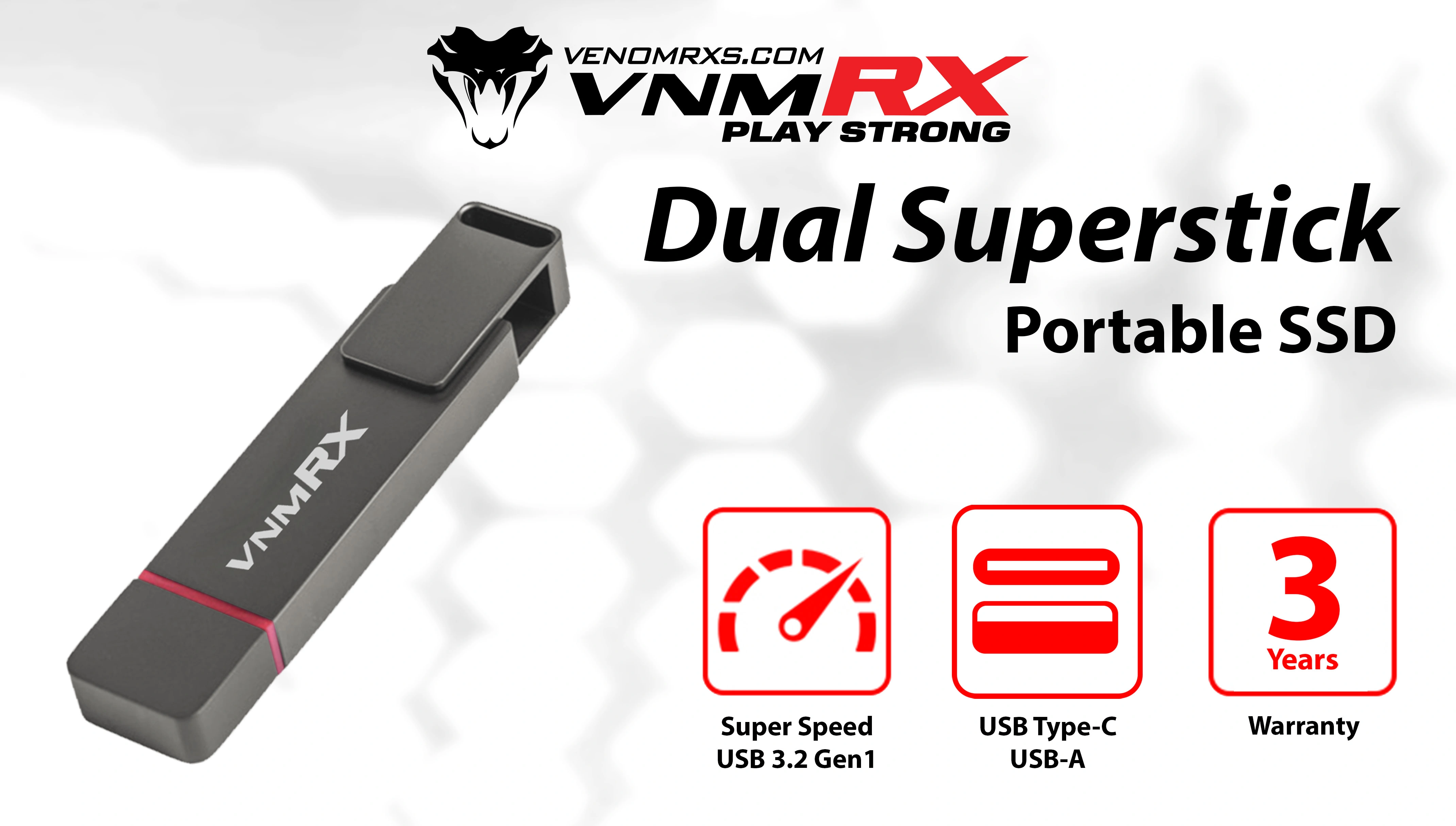 DUAL SUPERSTICK EXTERNAL SSD 256GB