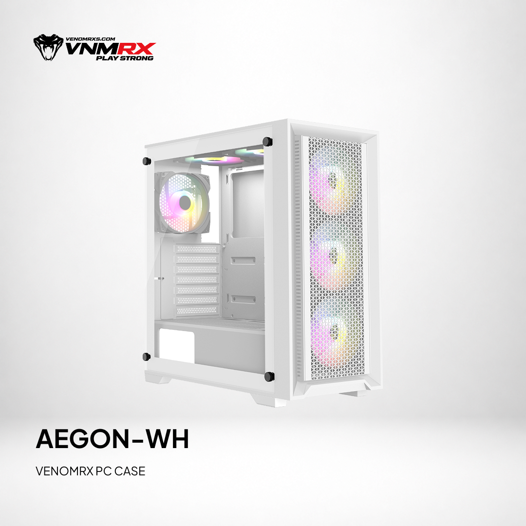 AEGON WHITE ATX CASE INCLUDE 4 FAN ARGB