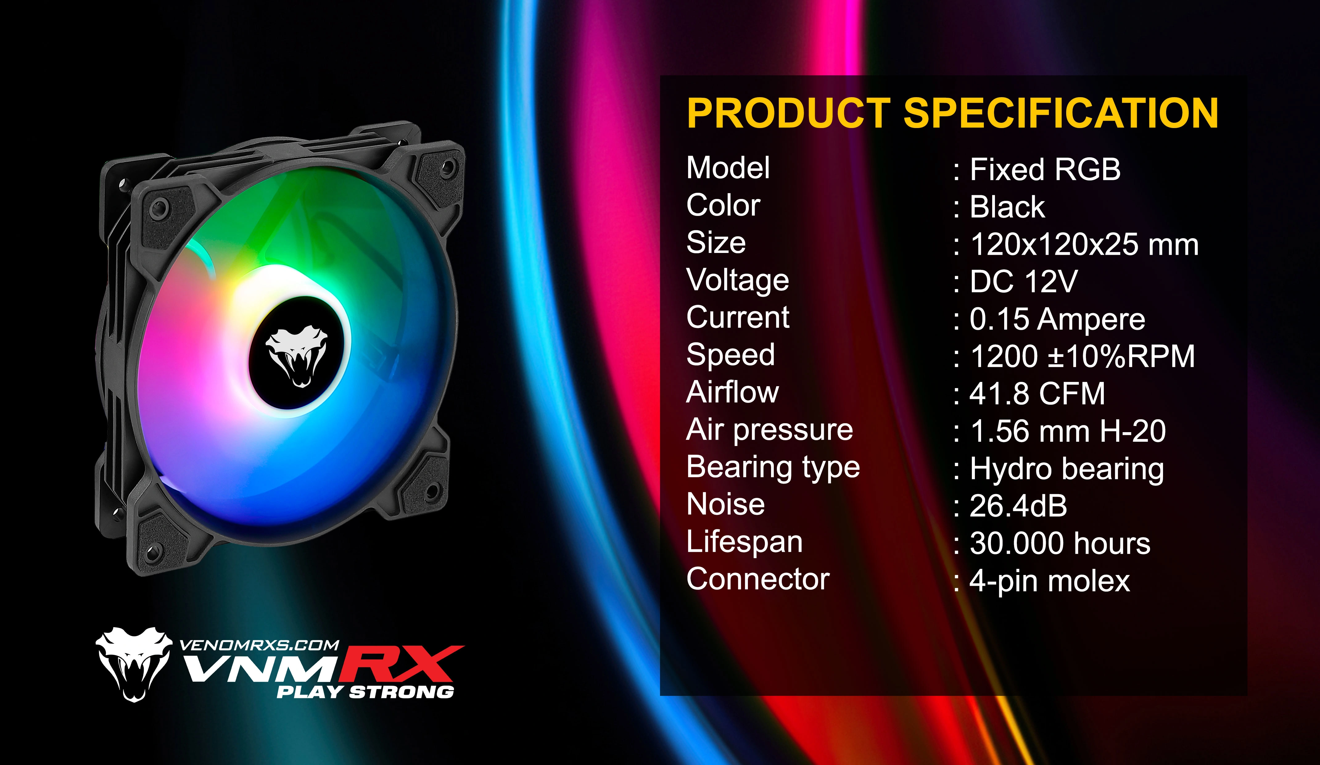 RHOMBUS FIXED RGB FAN CASE BLACK