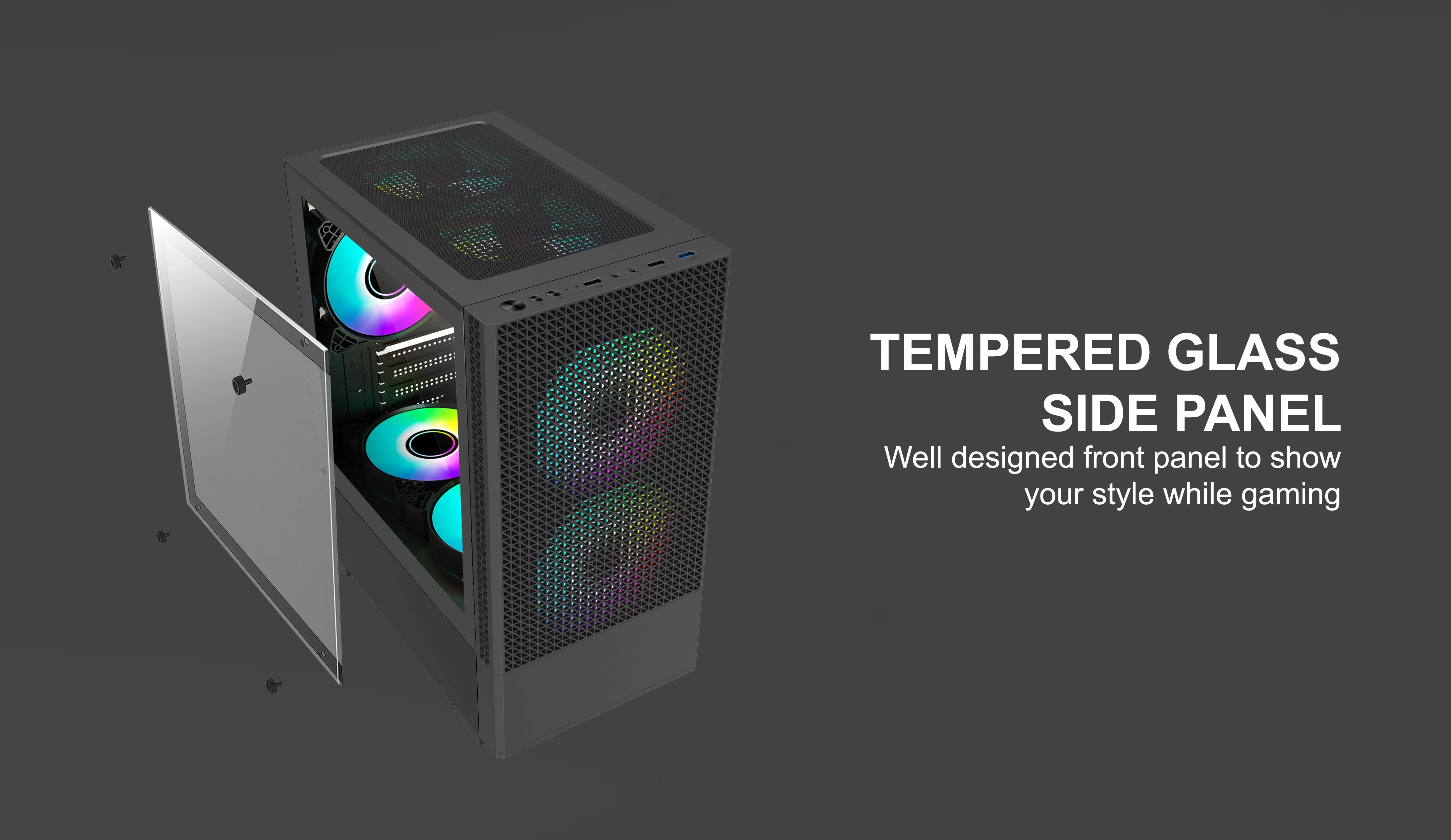 HELIX M-ATX CASE INCLUDE 2 FAN ARGB