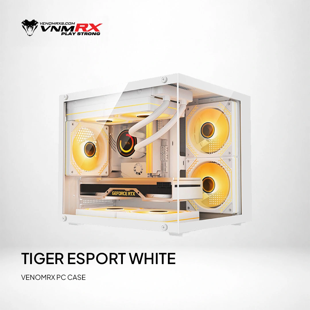 TIGER ESPORT WHITE M-ATX CASE INCLUDE 3 FAN ARGB