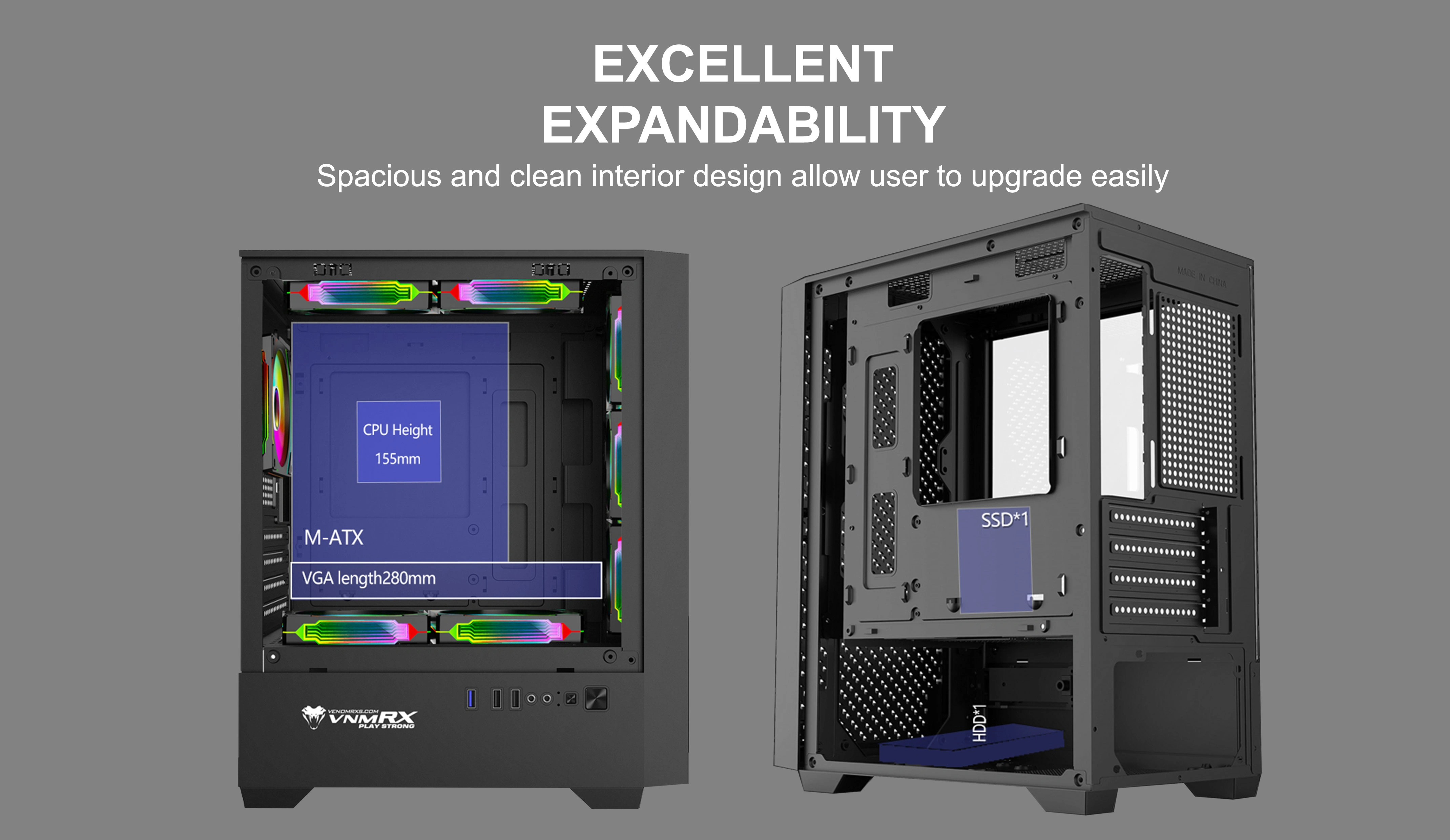 ULTIMA M-ATX CASE INCLUDE 3 FIXED RGB