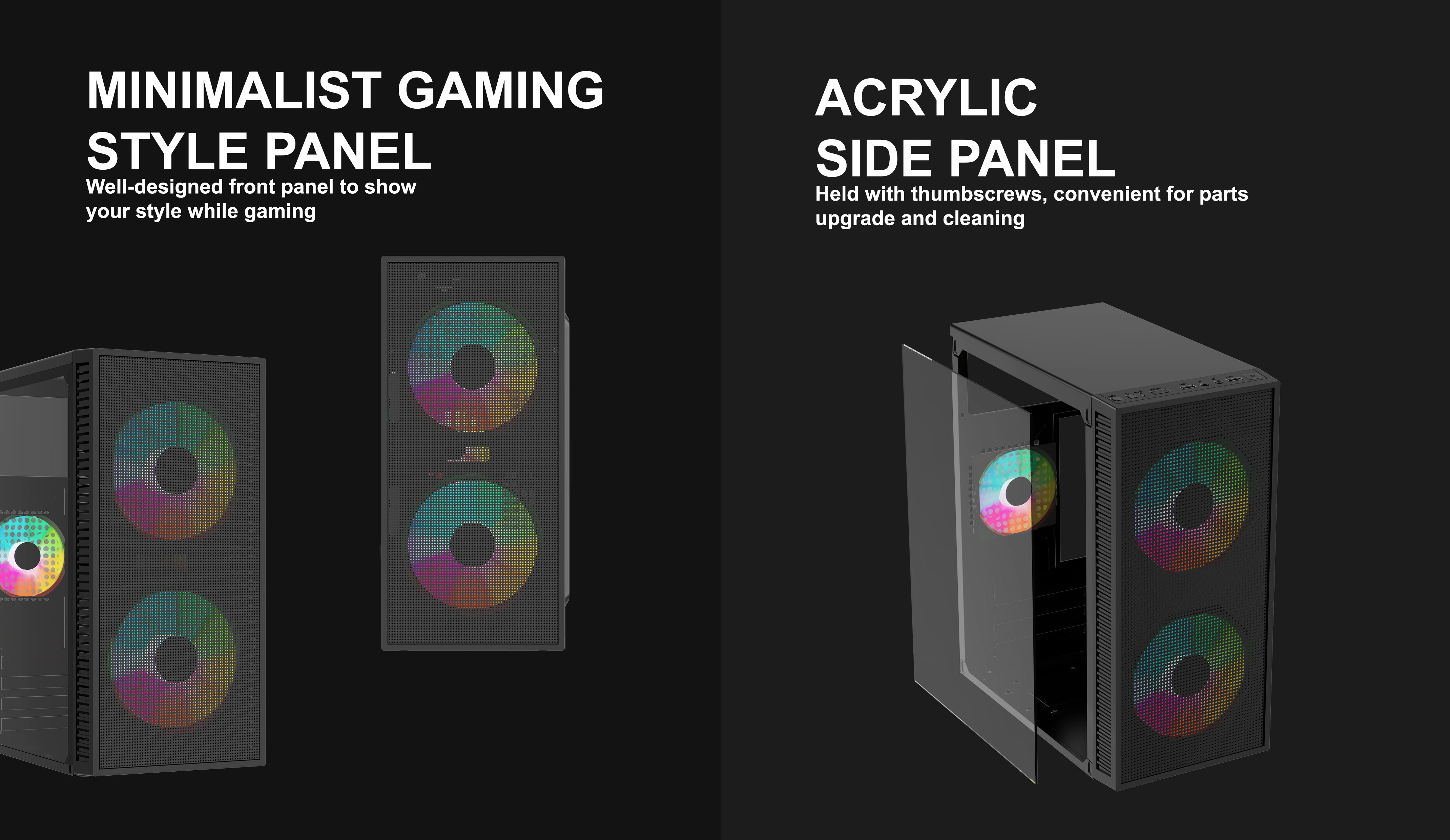 AVALON M-ATX CASE INCLUDE 2 FAN FIXED RGB