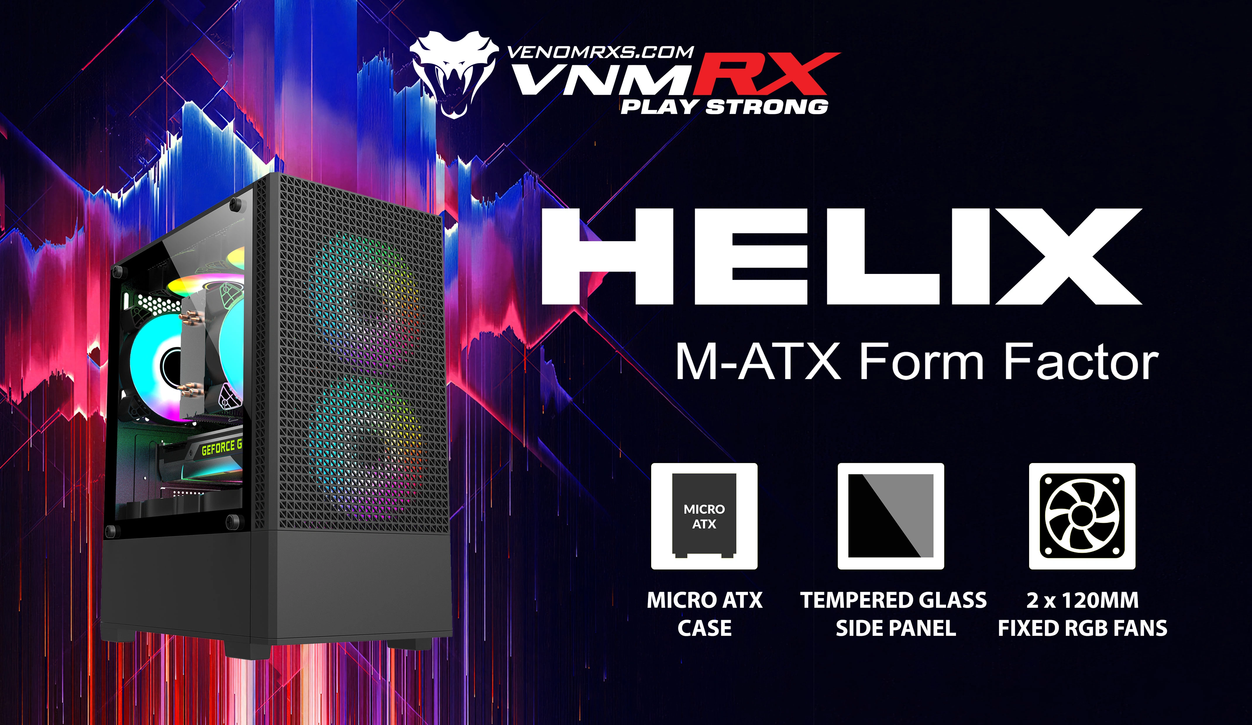 HELIX M-ATX CASE INCLUDE 2 FAN ARGB