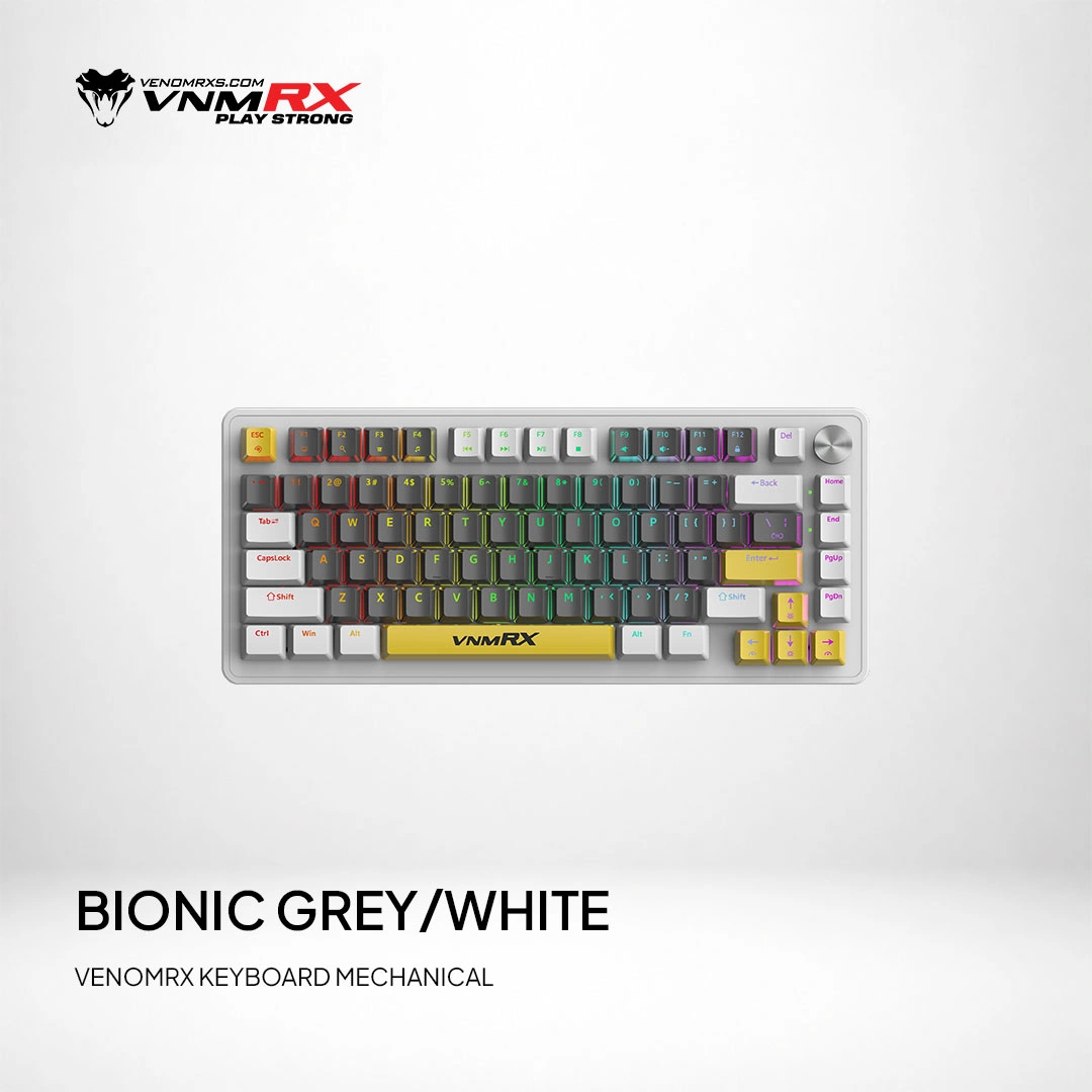 BIONIC 75% WIRED MECHANICAL KEYBOARD GREY/WHITE