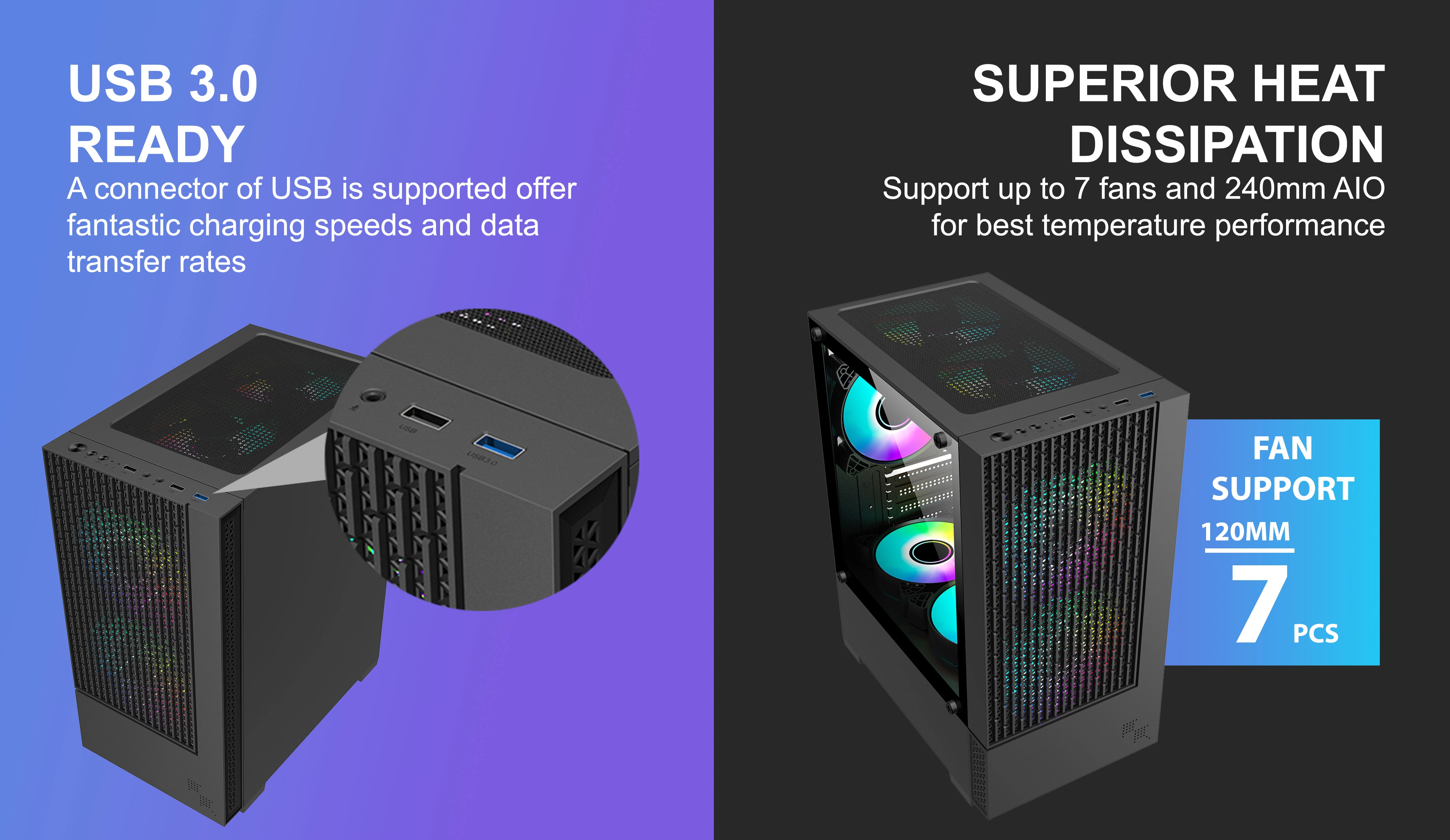 FROST M-ATX CASE INCLUDE 2 FAN ARGB