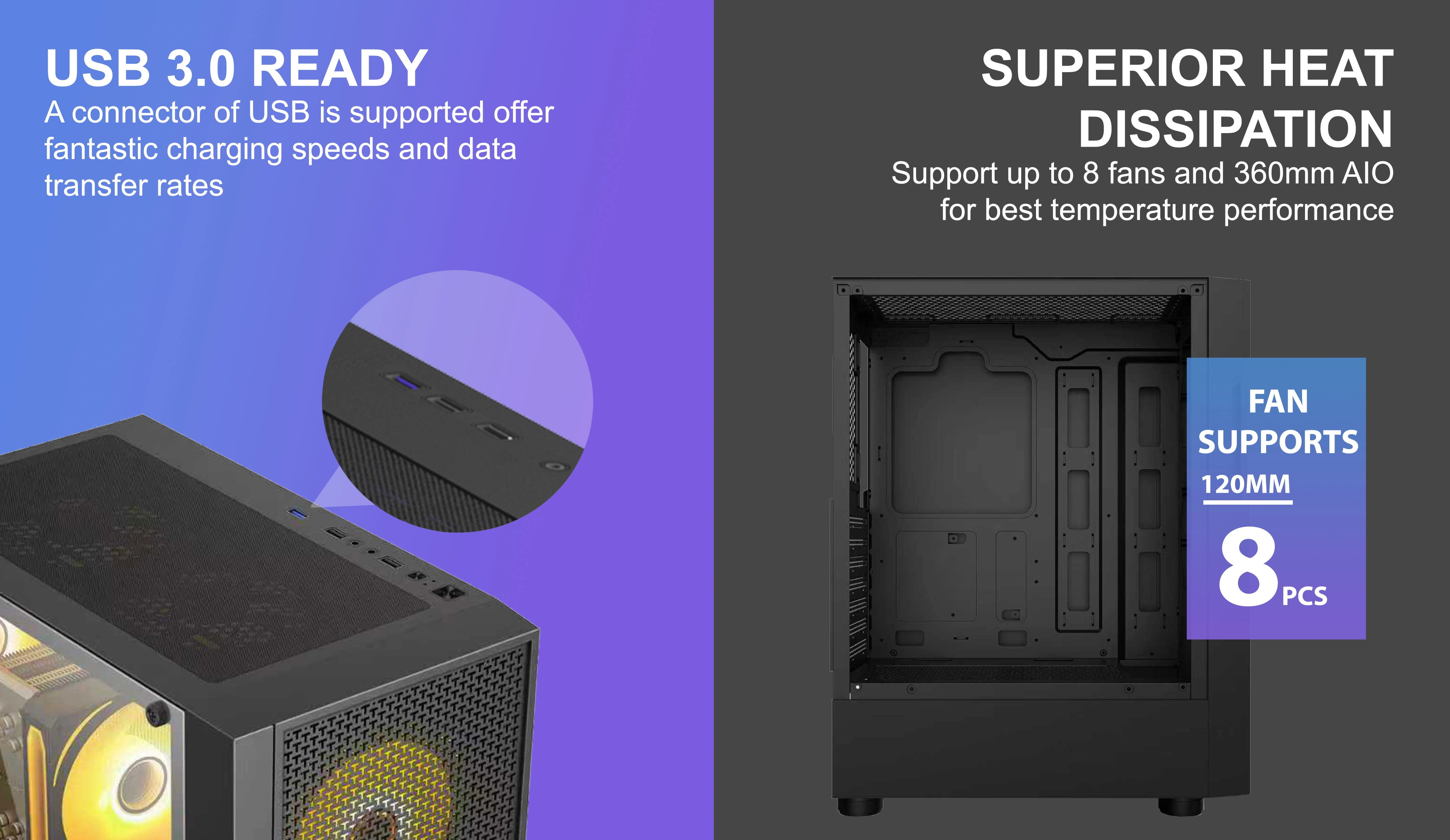 ARUNA ATX CASE INCLUDE 4 FAN ARGB