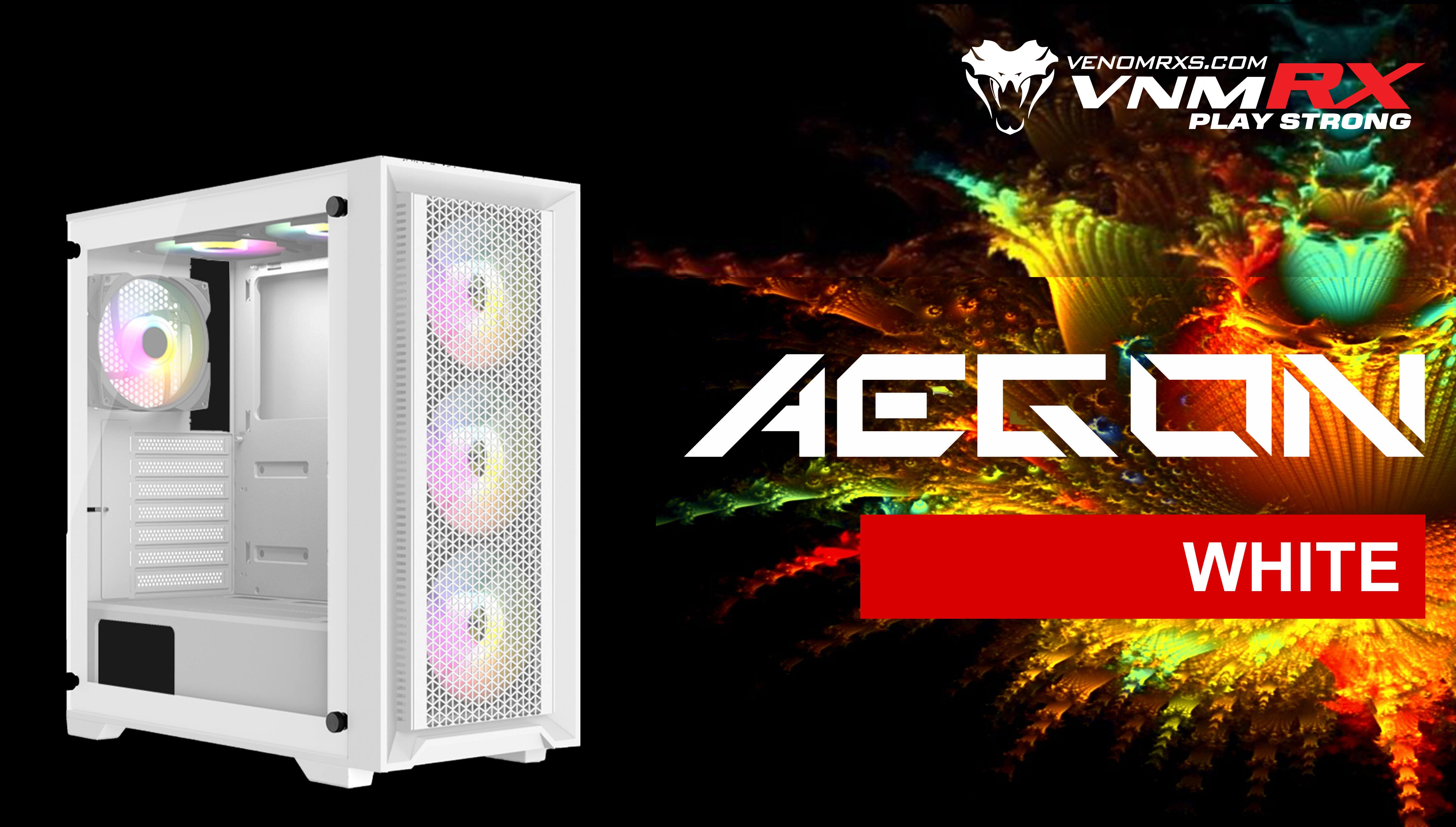 AEGON WHITE ATX CASE INCLUDE 4 FAN ARGB