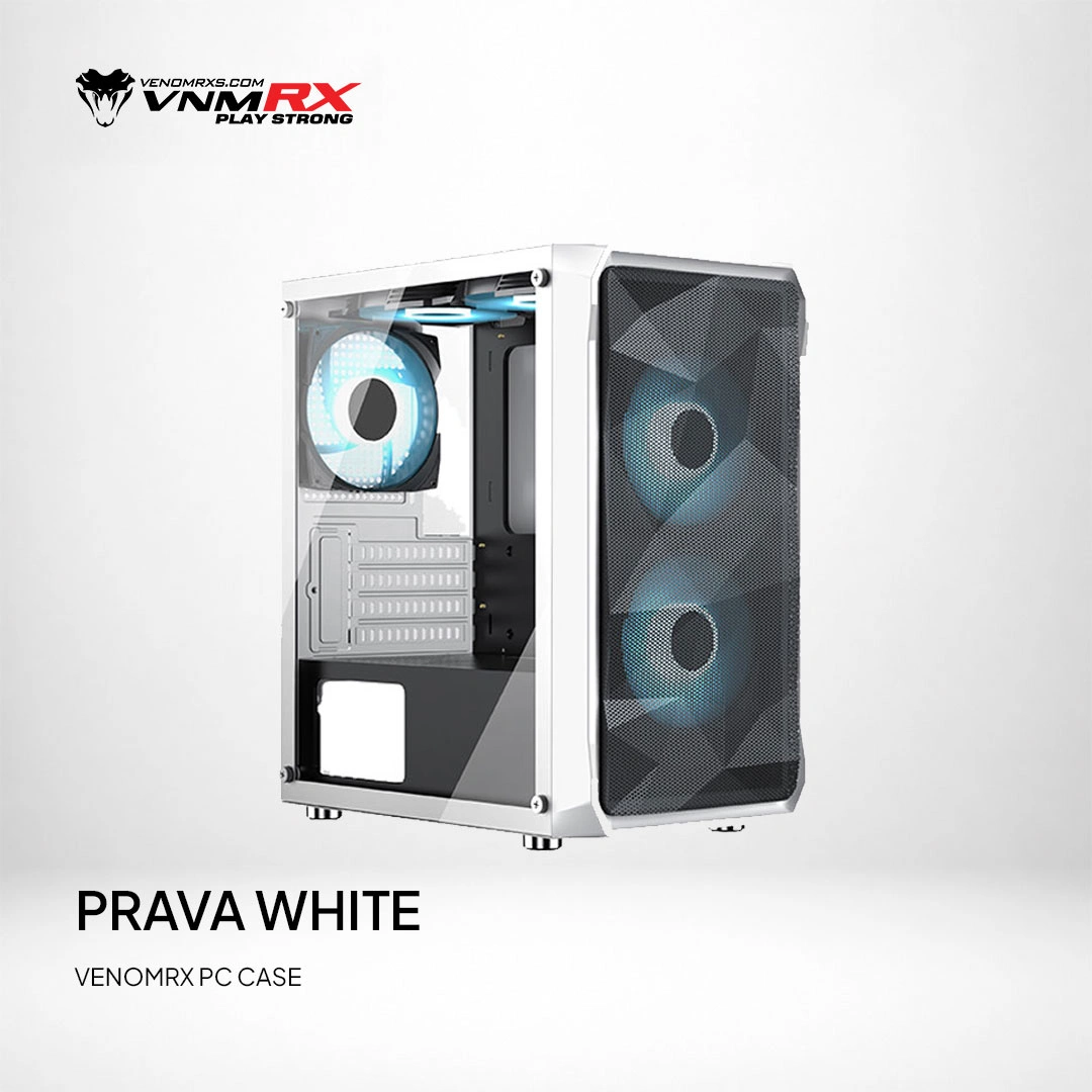 PRAVA WHITE M-ATX CASE INCLUDE 2 FAN ARGB