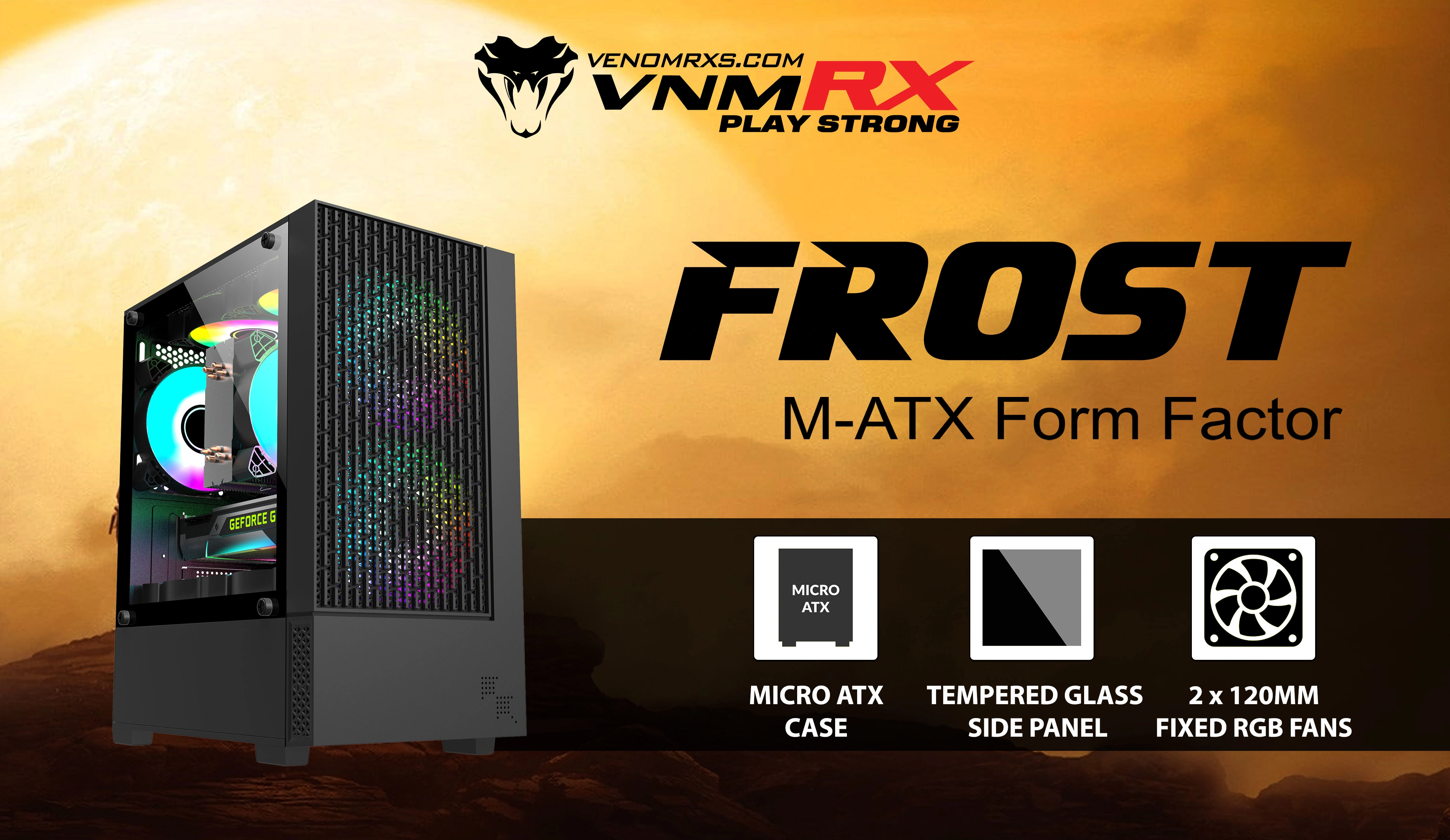 FROST M-ATX CASE INCLUDE 2 FAN ARGB