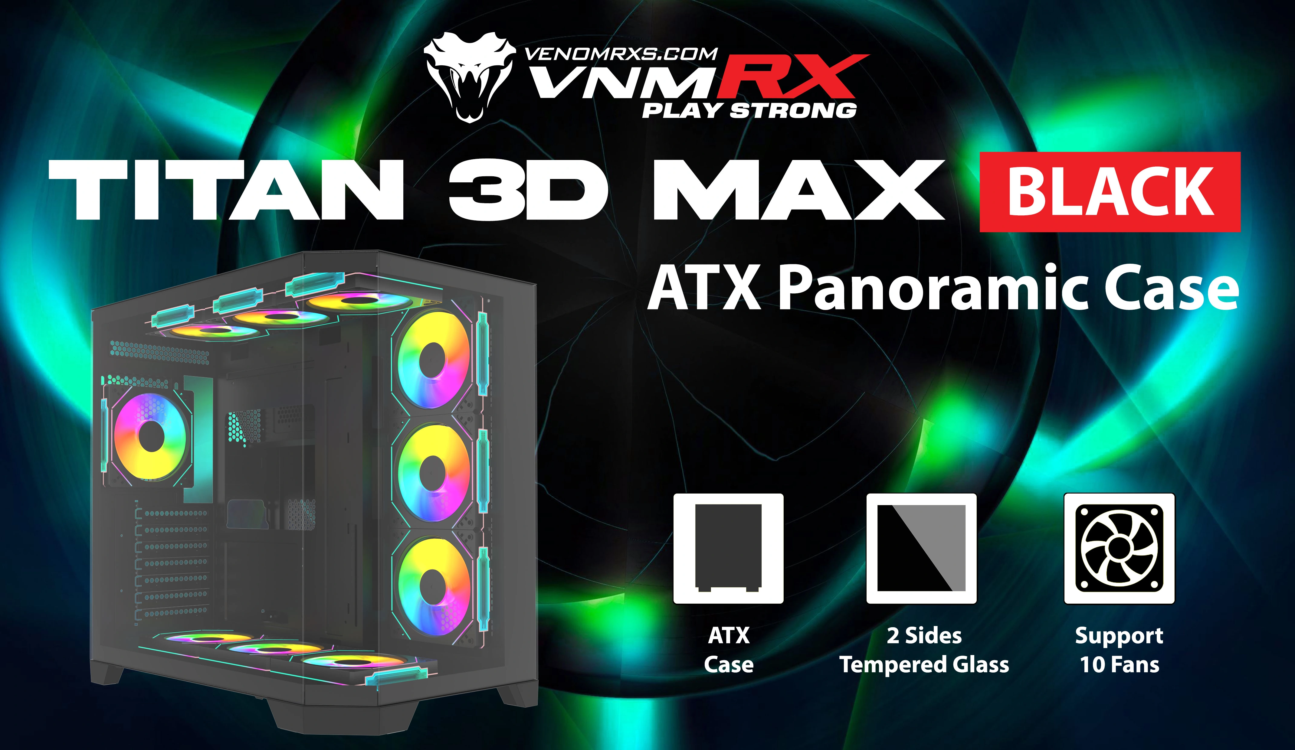 TITAN 3D MAX BLACK ATX CASE