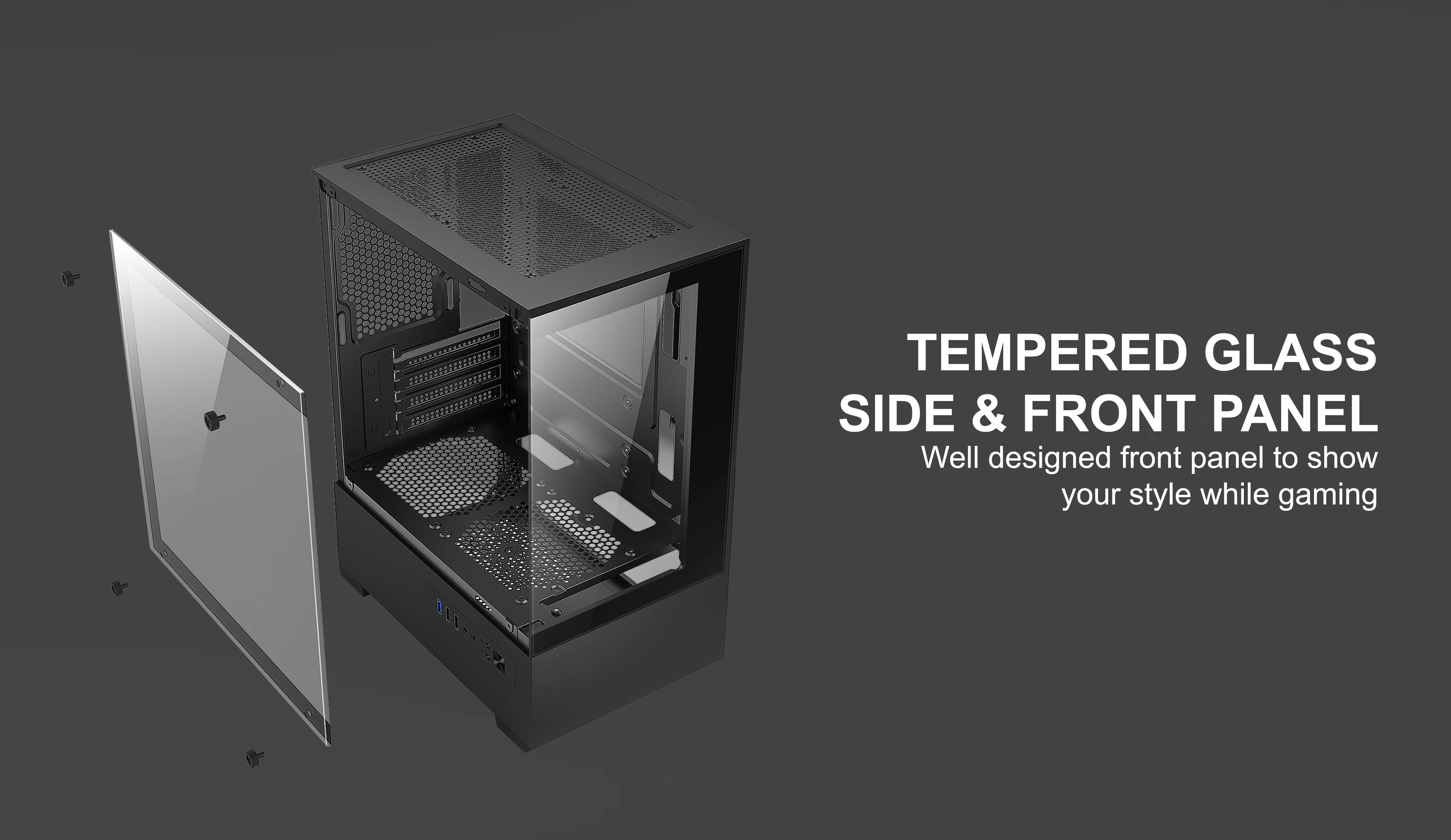 MARS BLACK M-ATX CASE INCLUDE 3 FAN FIXED RGB
