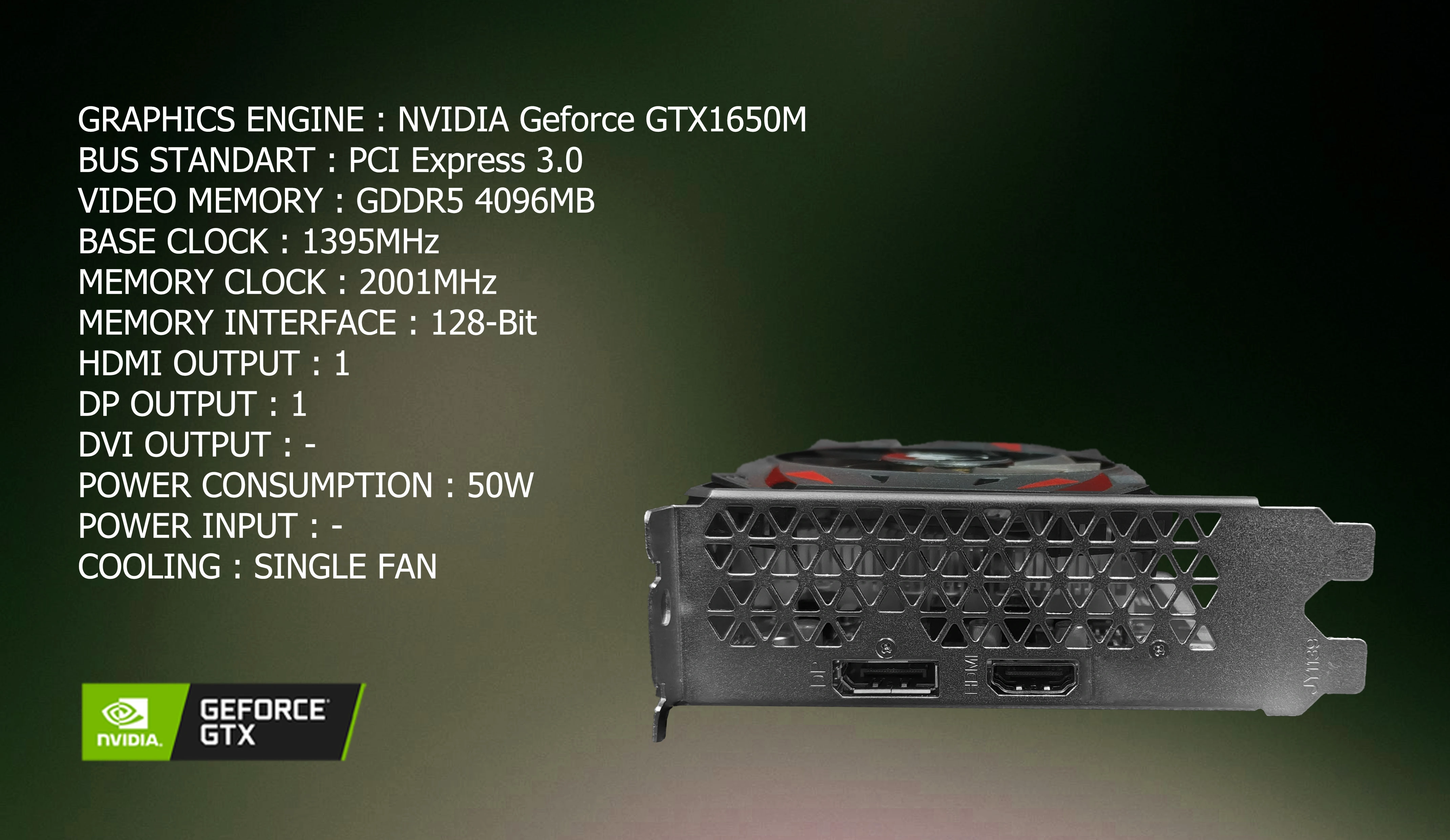 GeForce GTX1650M 4GB DDR5