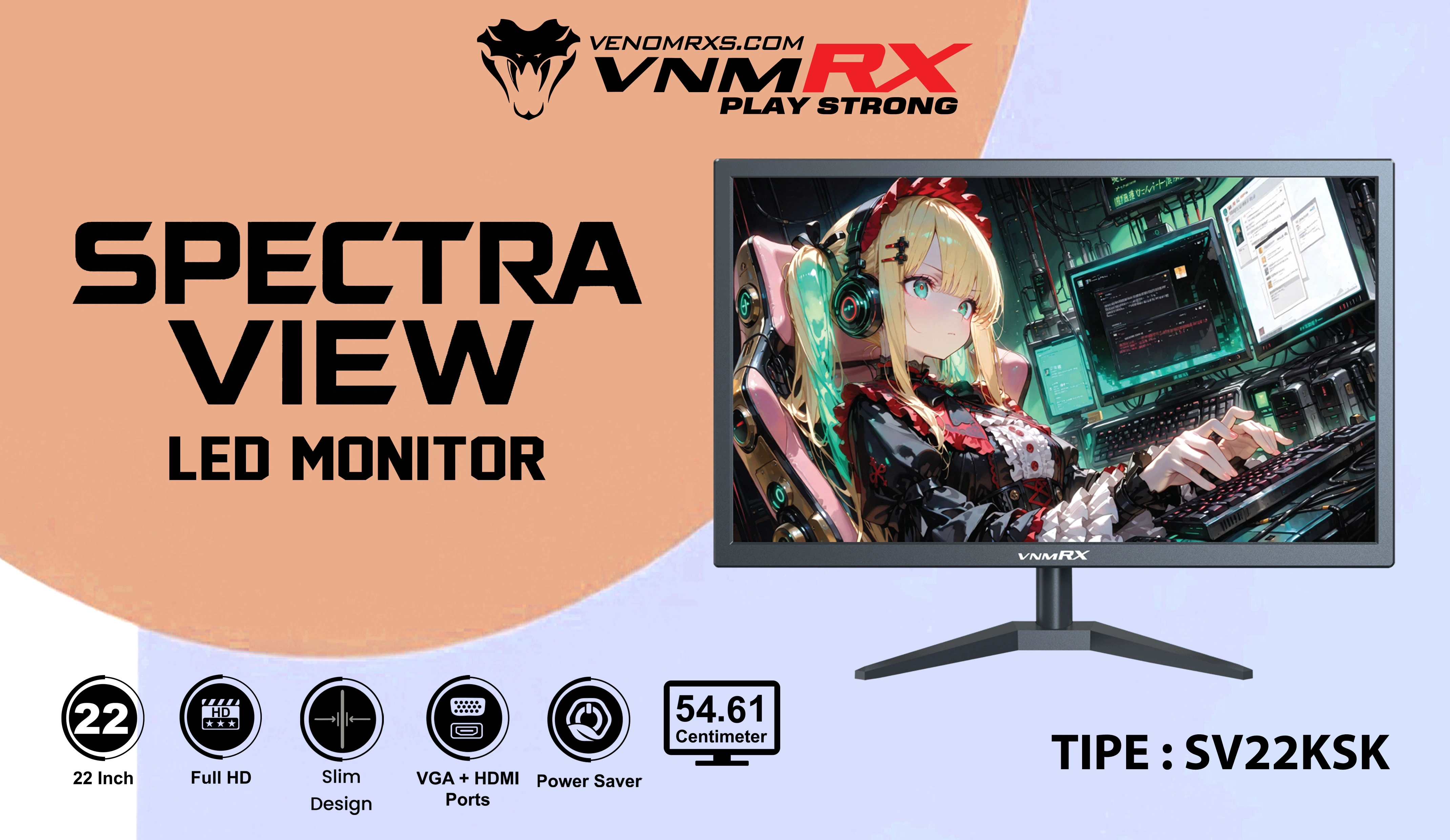 MONITOR SPECTRA VIEW 22" SV22KSK