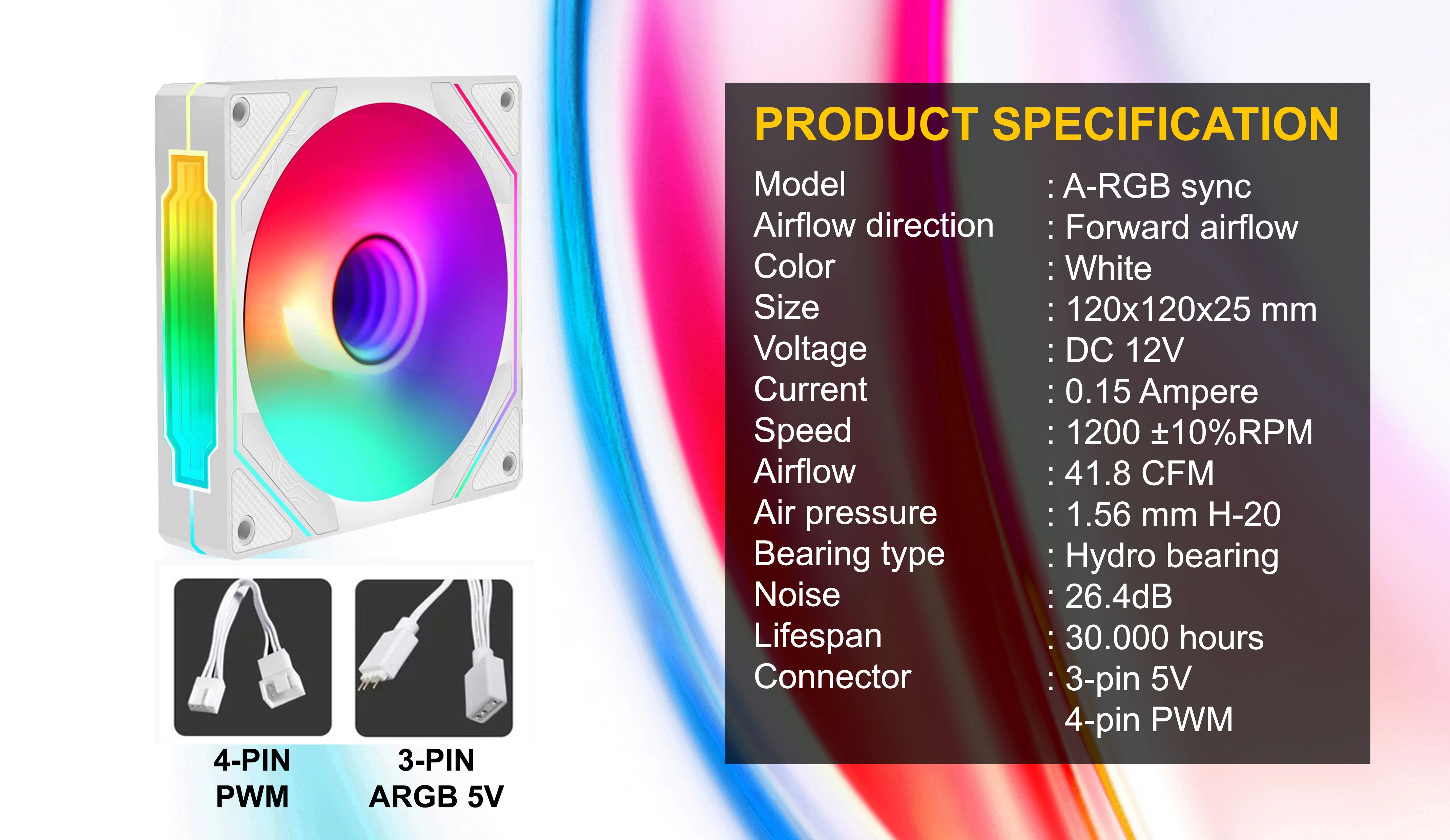 TETRAGON 01 ARGB FORWARD AIRFLOW FAN CASE WHITE