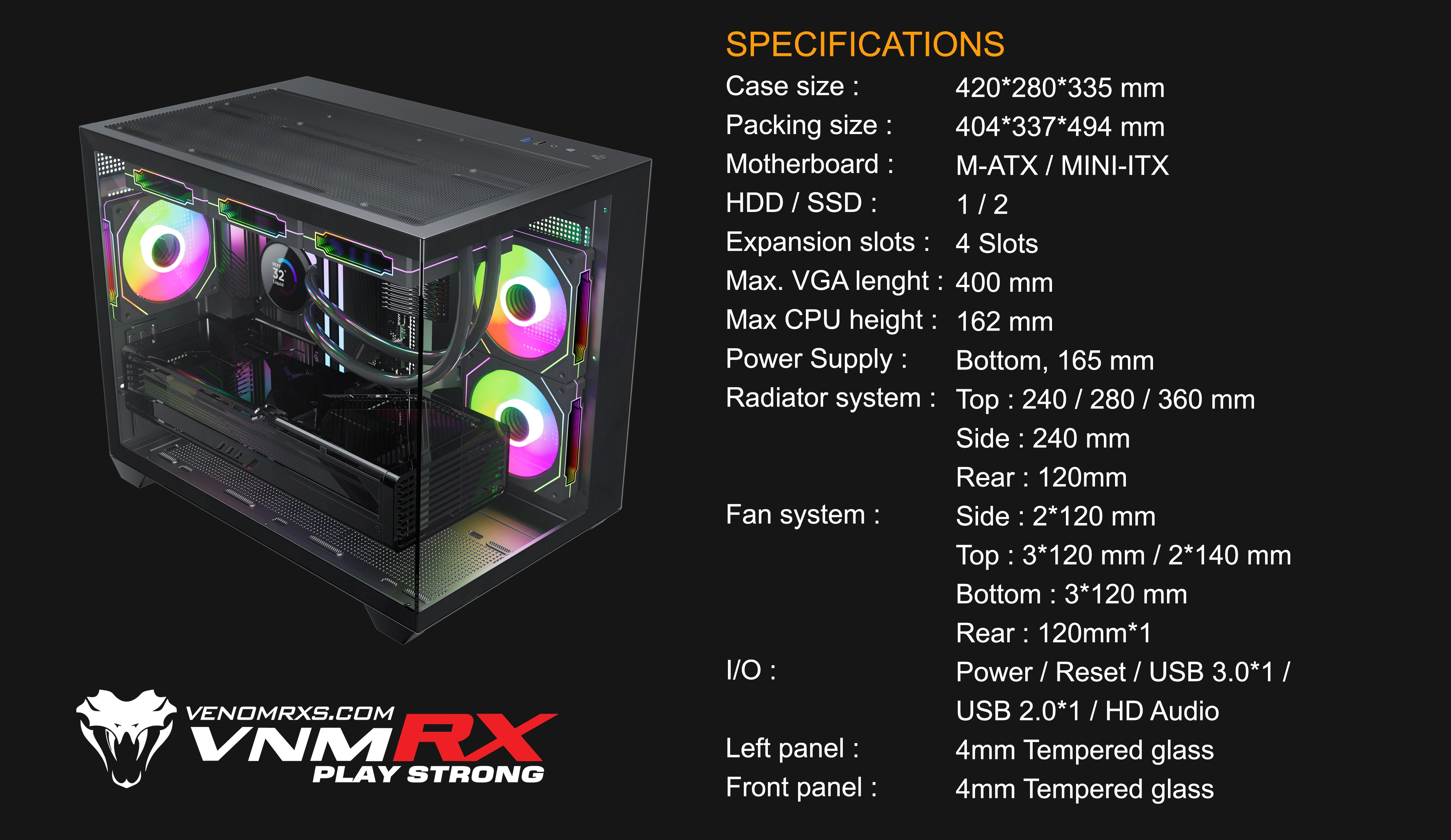 DAEMON S8 BLACK M-ATX CASE