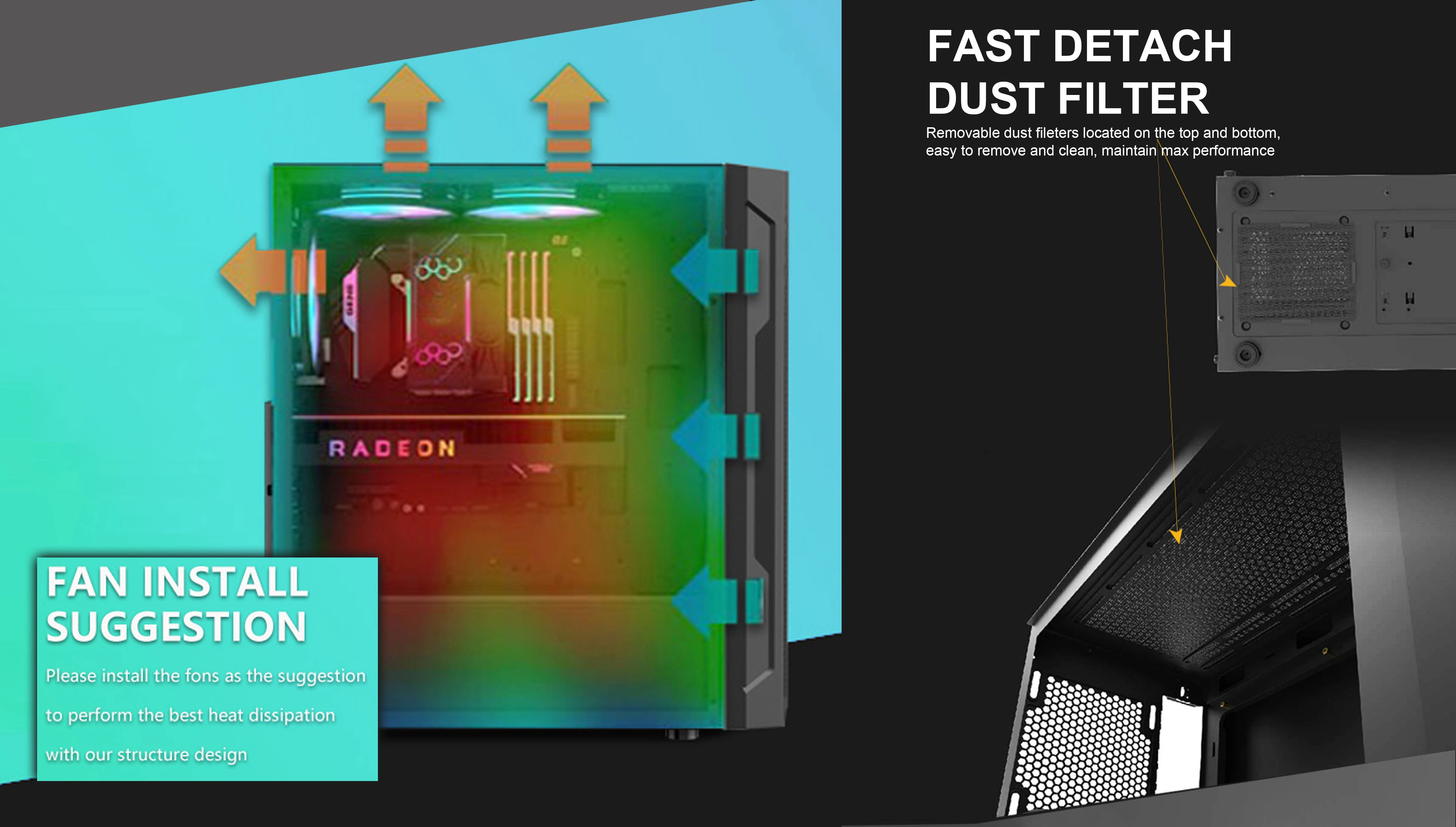 AEGON BLACK ATX CASE INCLUDE 4 FAN ARGB