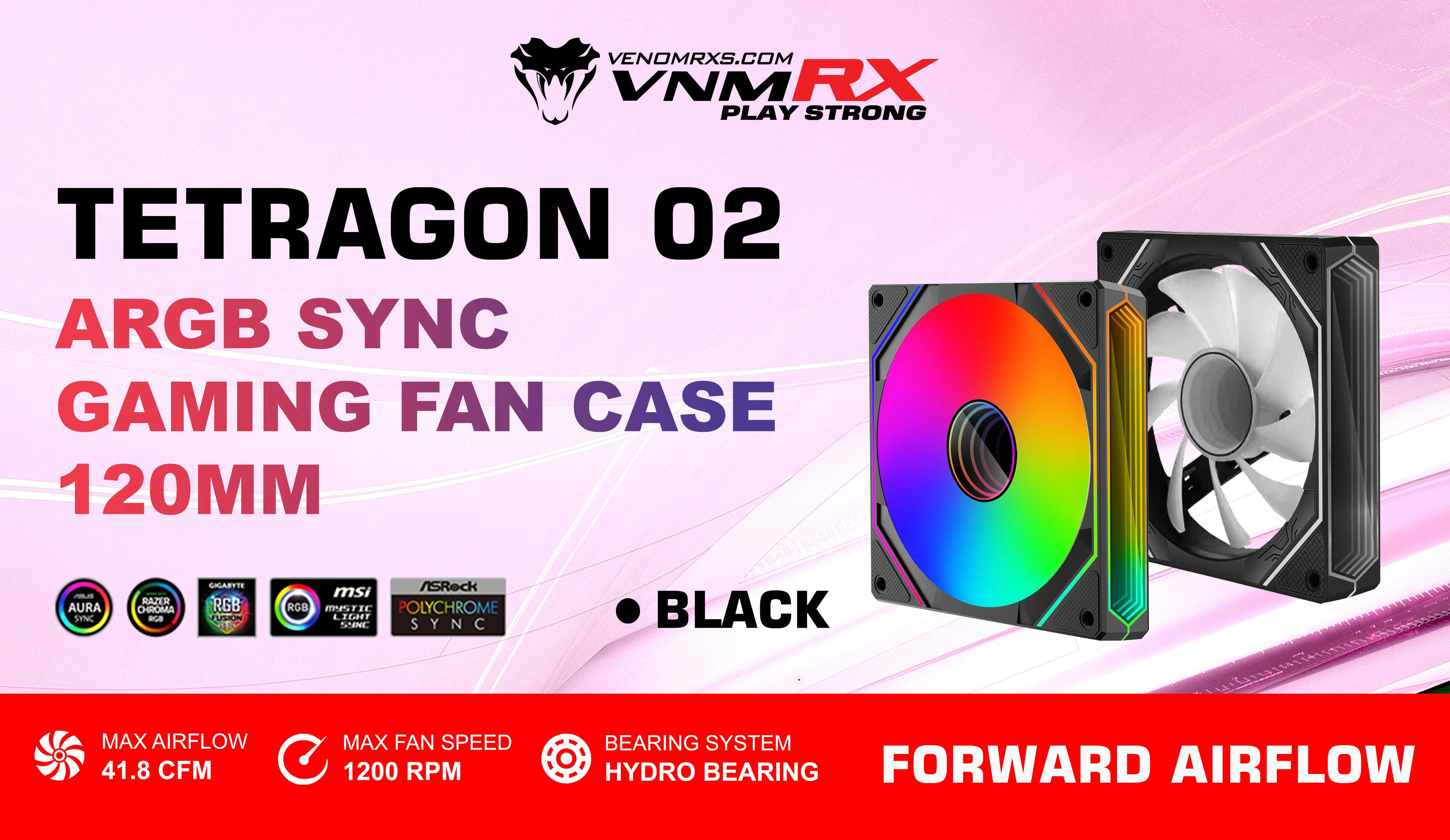 TETRAGON 02 ARGB FORWARD AIRFLOW FAN CASE BLACK