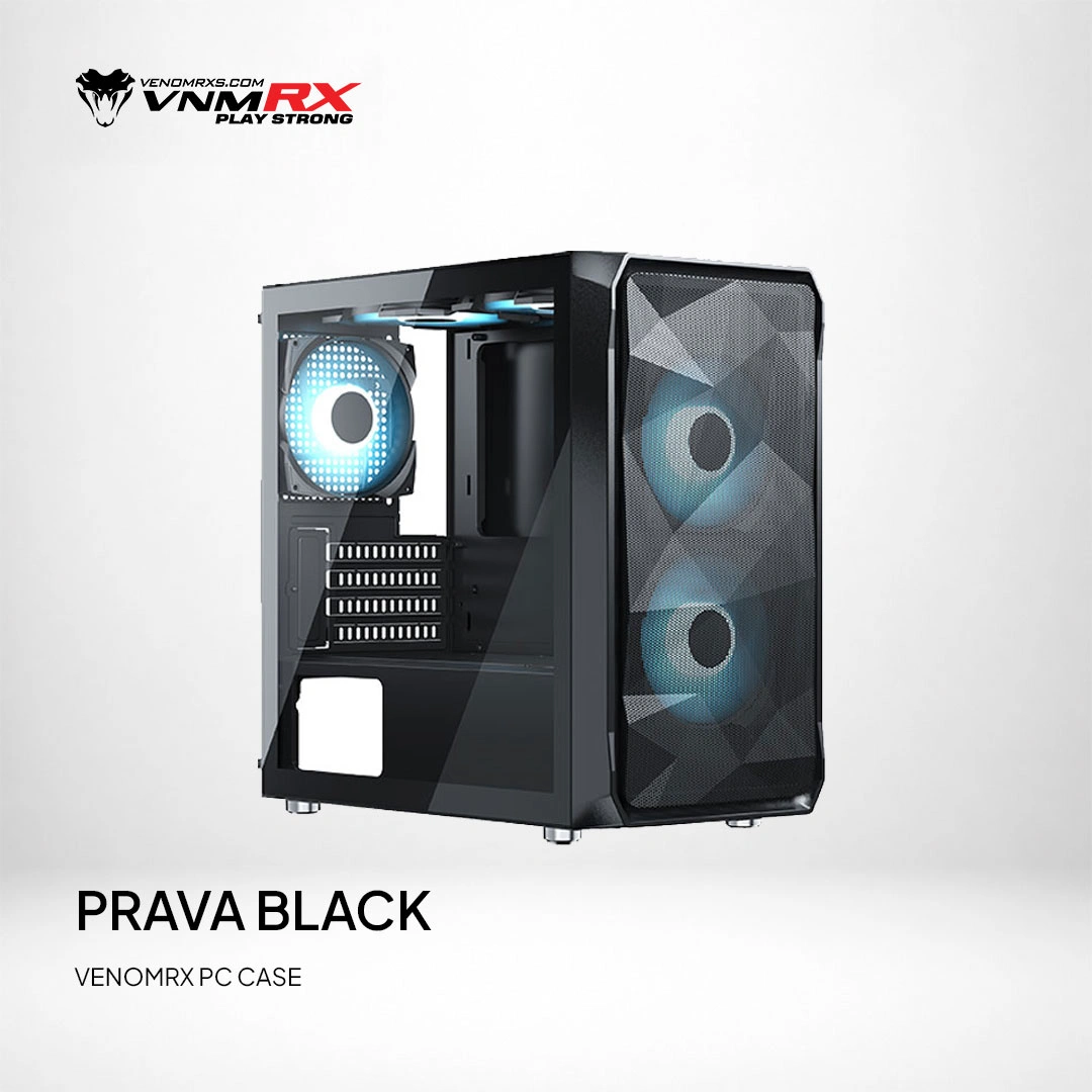PRAVA BLACK M-ATX CASE INCLUDE 2 FAN ARGB
