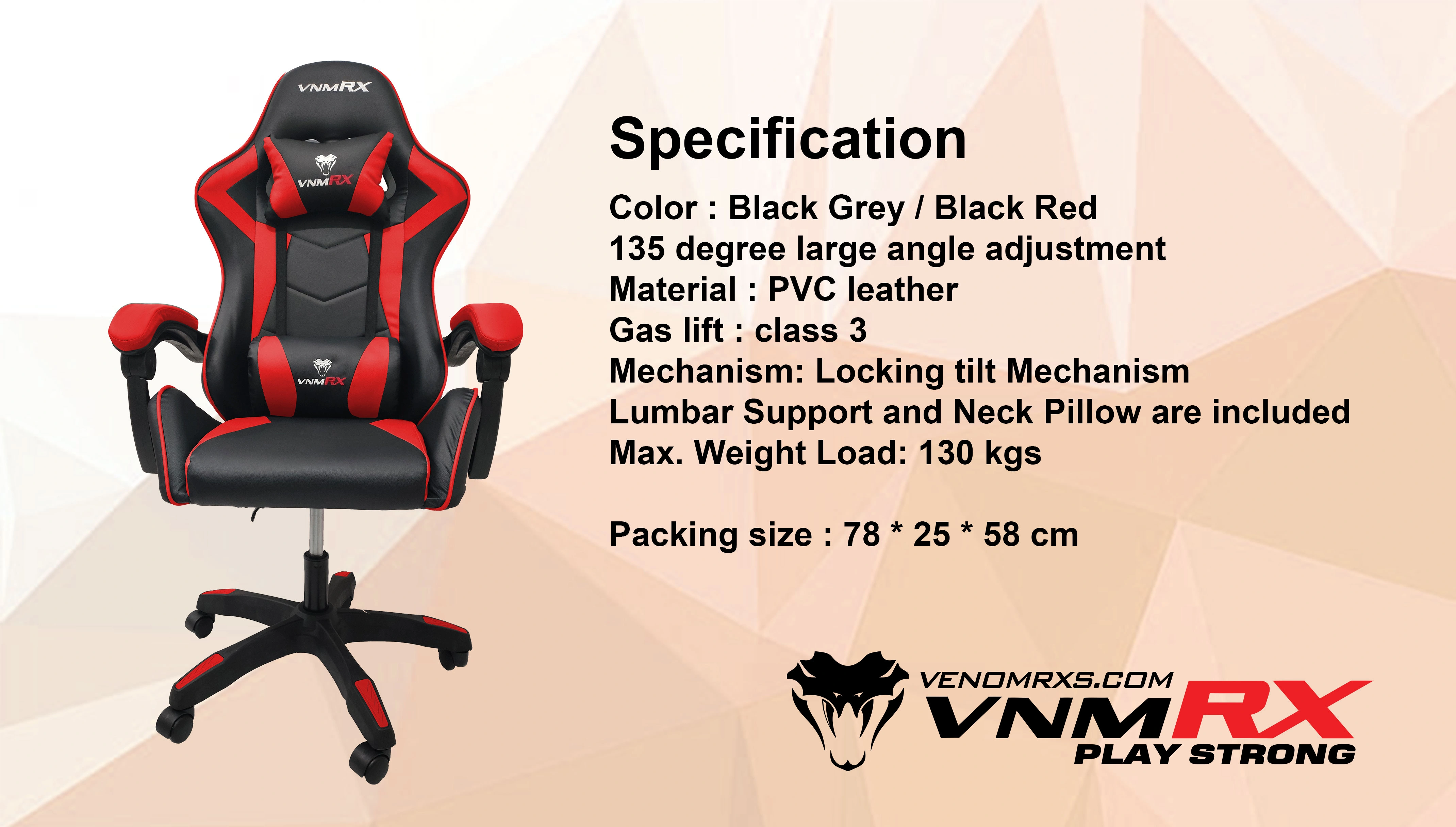 KAISER GAMING CHAIR BLACK/RED