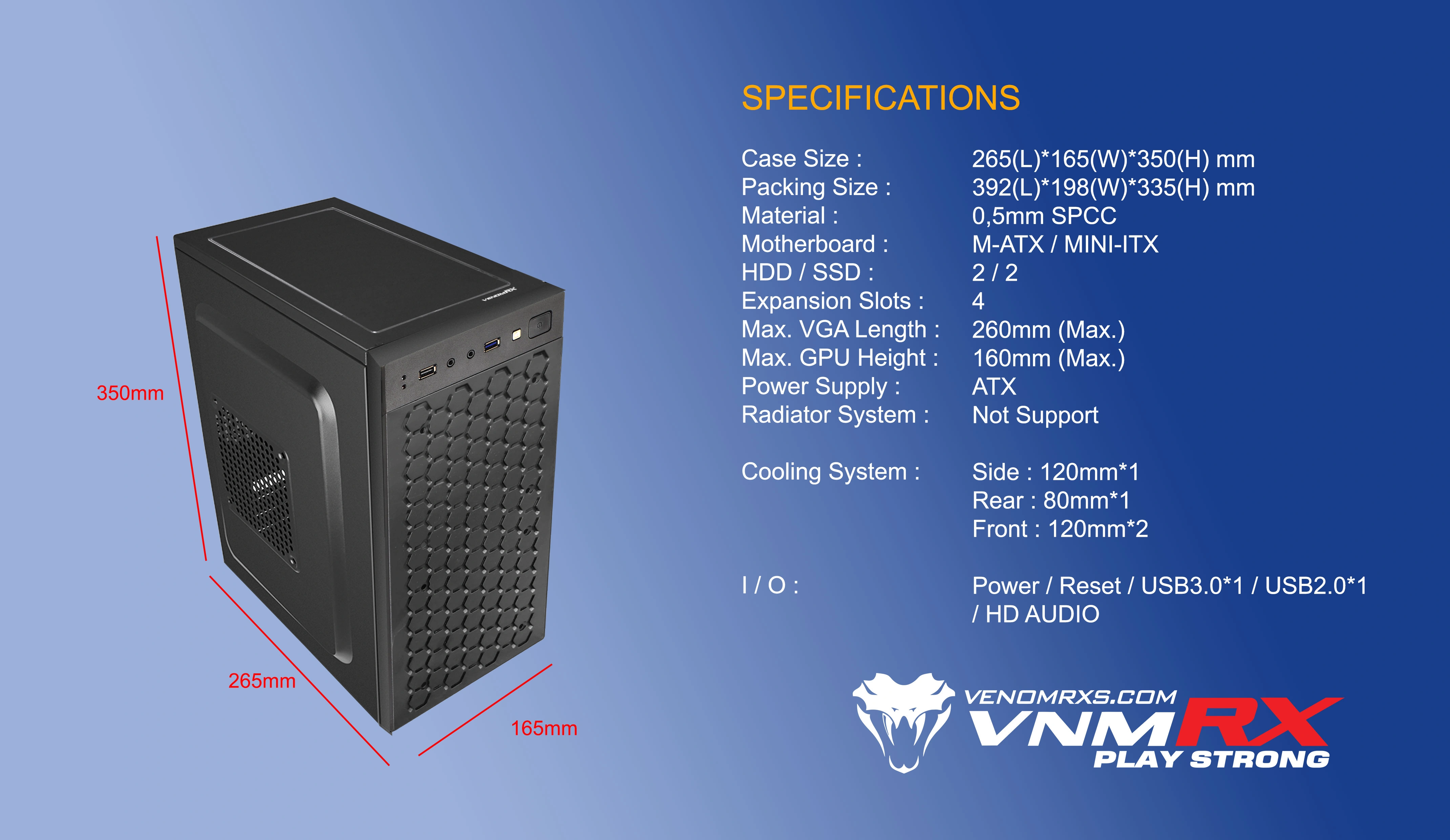 MEPHISTO M-ATX CASE INCLUDE PSU POWERCORE 500