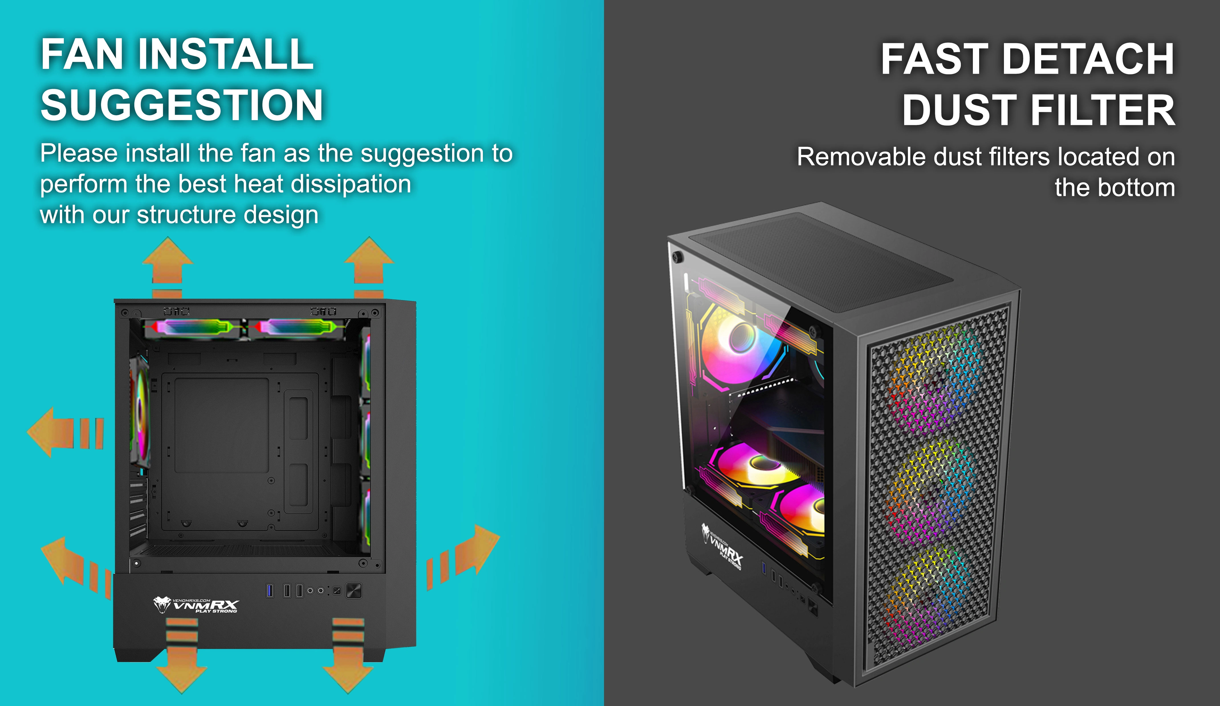 ULTIMA M-ATX CASE INCLUDE 3 FIXED RGB