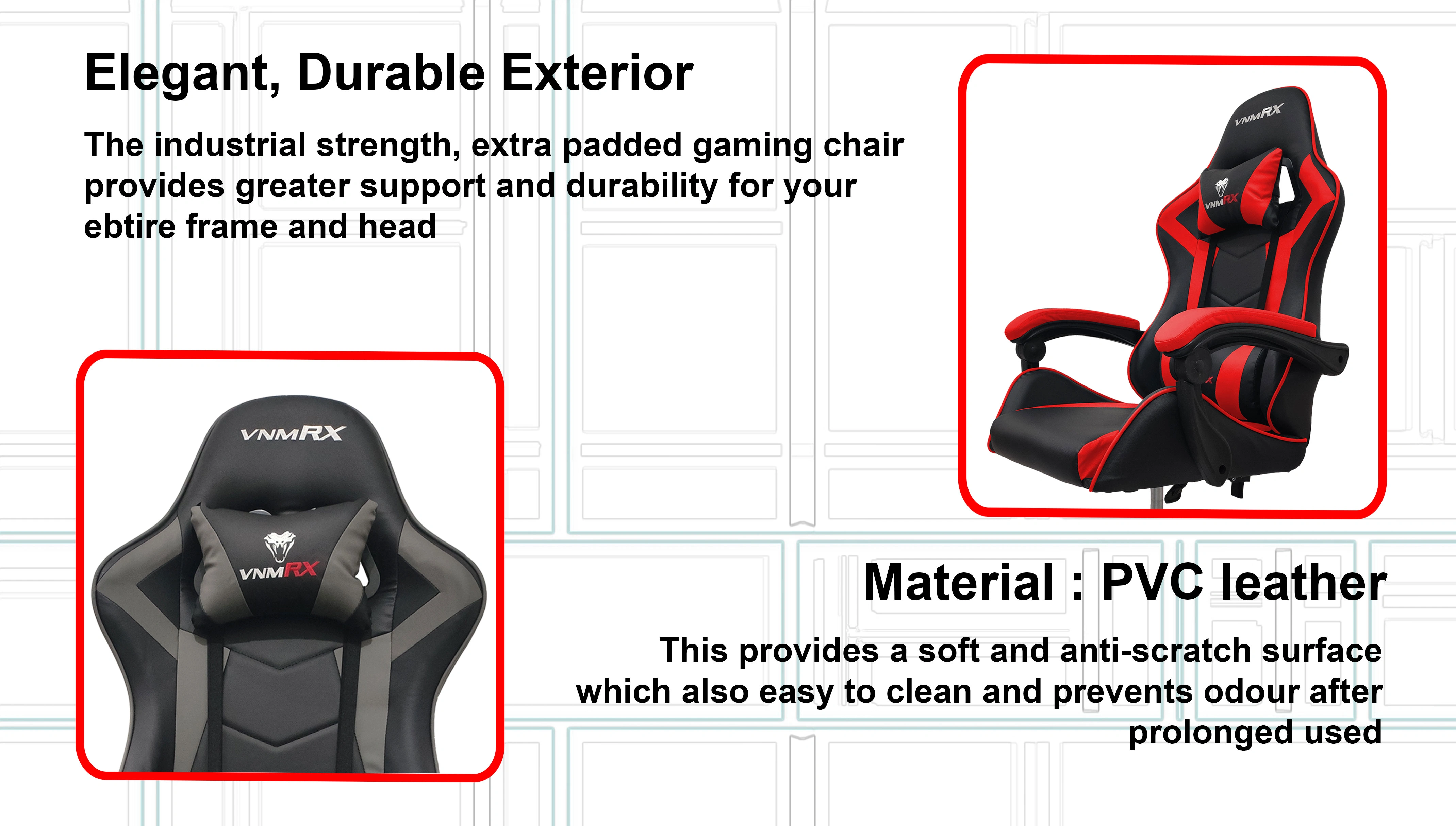 KAISER GAMING CHAIR BLACK/RED