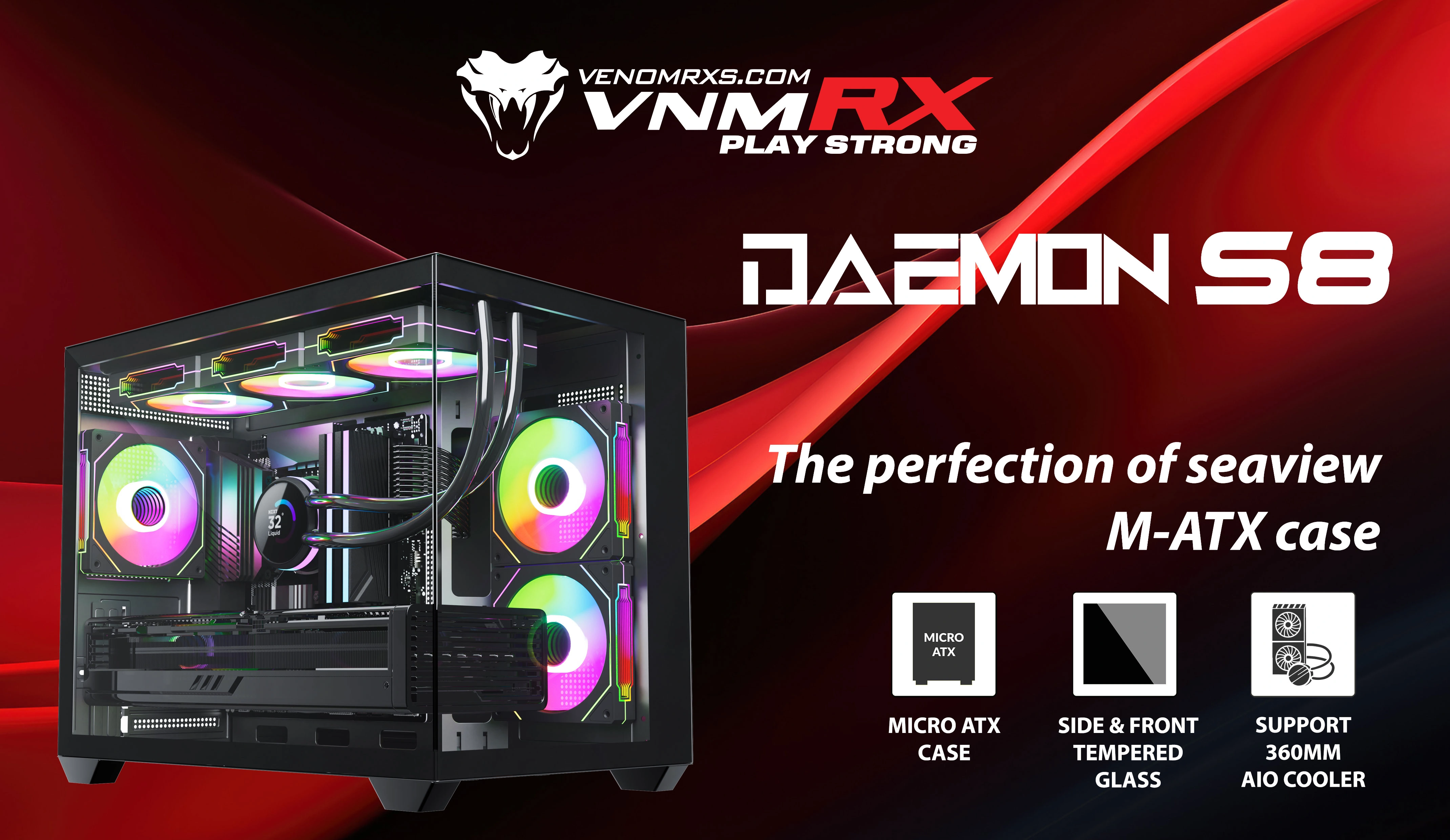 DAEMON S8 BLACK M-ATX CASE