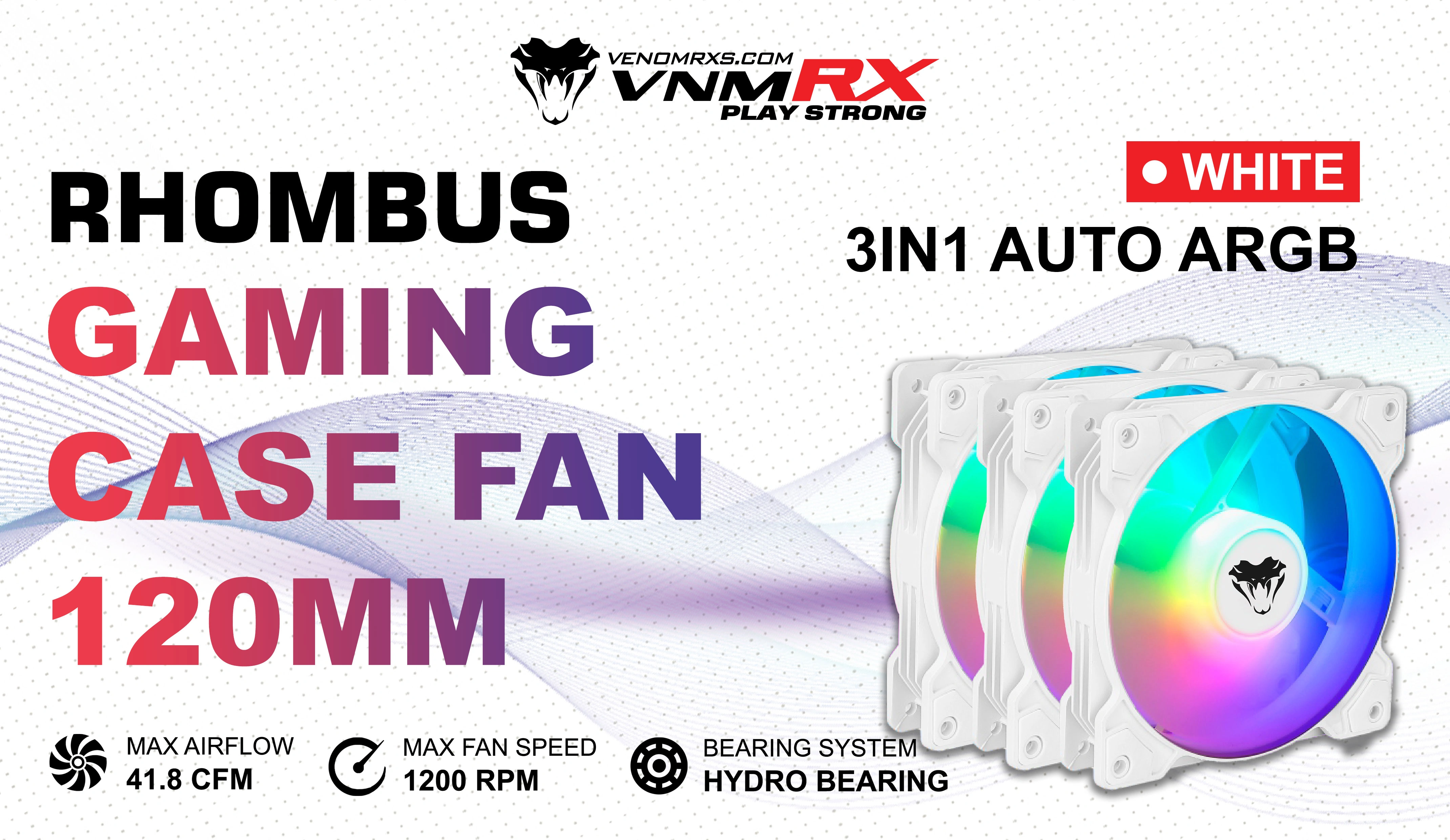 RHOMBUS AUTO ARGB FAN CASE 3IN1 WHITE