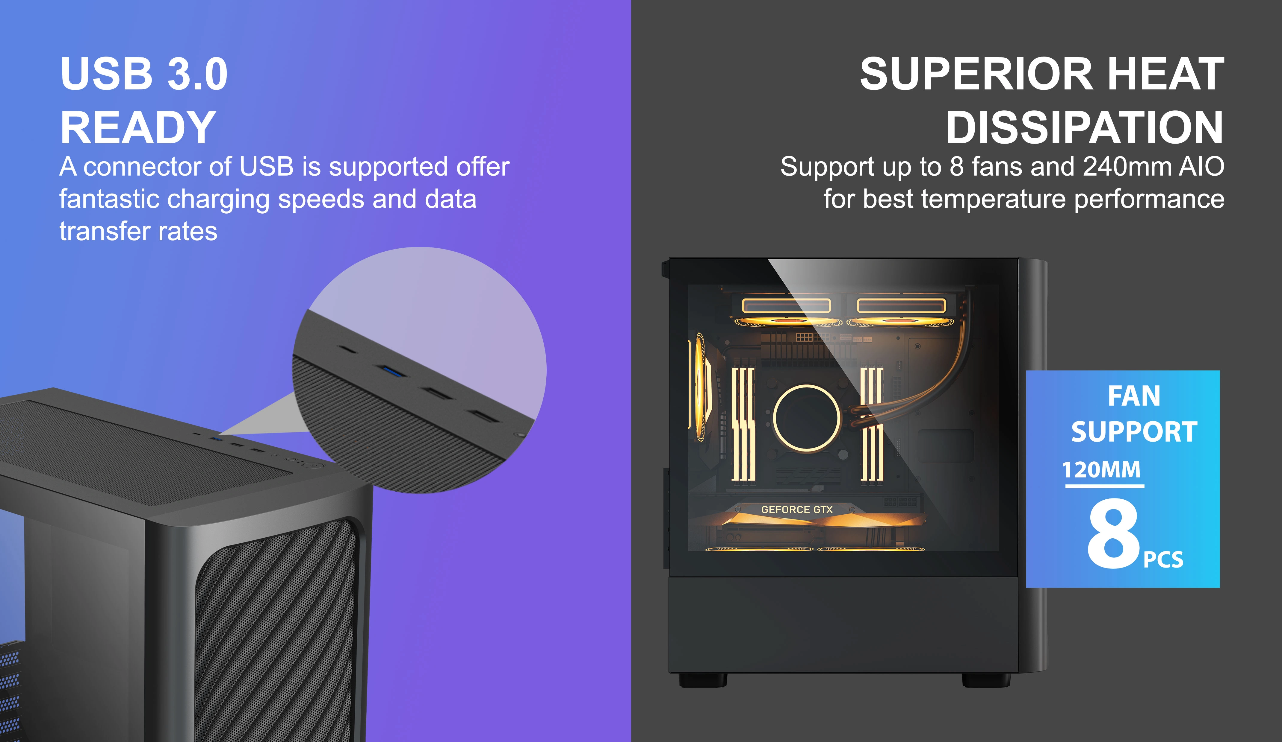 RIO M-ATX CASE INCLUDE 3 FAN ARGB